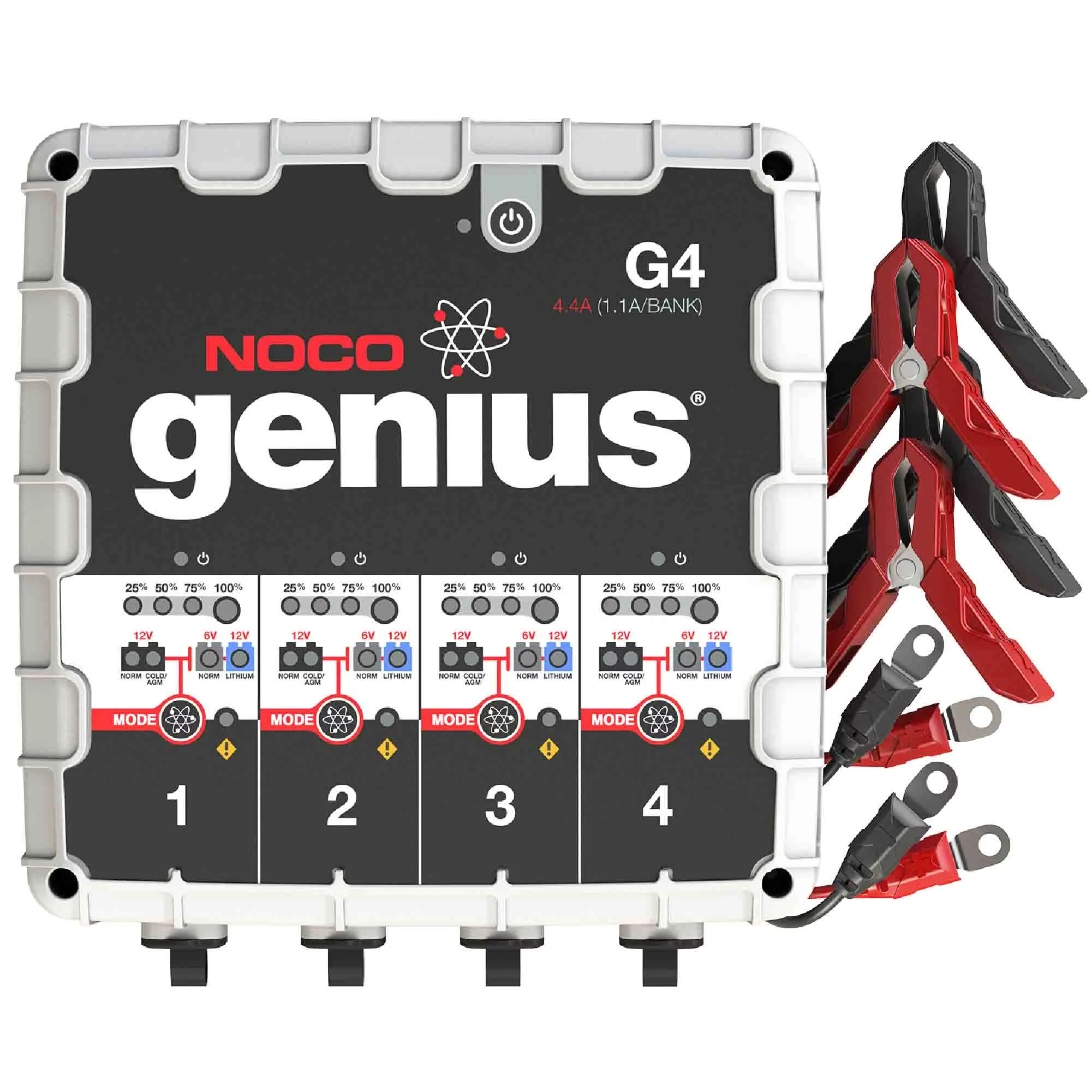 NOCO Genius G4 6V/12V 4.4 Amp 4-Bank Battery Charger and Maintainer