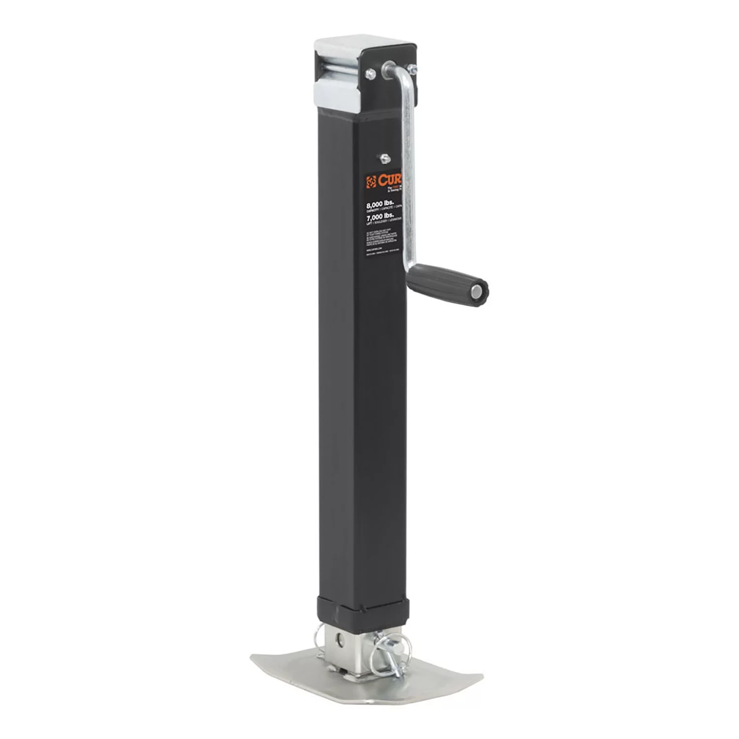 CURT 28575 Direct Weld On Heavy-Duty Trailer Jack, 8,000 lbs. 15 Inches Vertical Travel