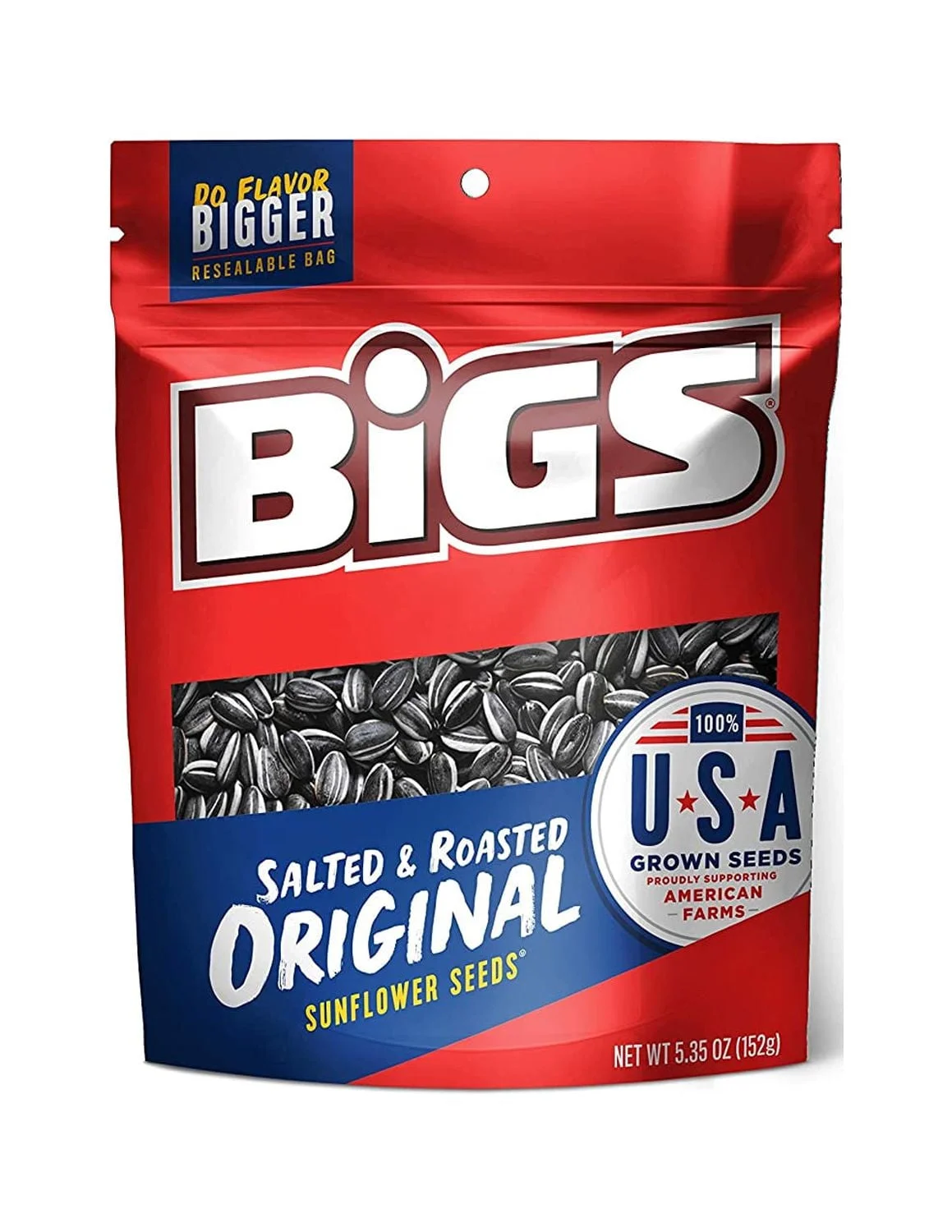 BIGS Original Salted and Roasted Sunflower Seeds, 5.35-Ounce Bags (Pack of 12)