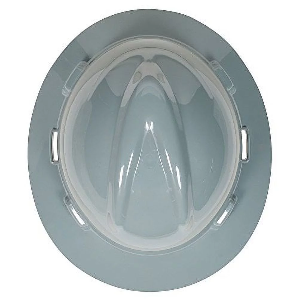 MSA 475367 V-Gard Slotted Full-Brim Hard Hat with 4-Point Fas-Trac III Suspension Standard Gray