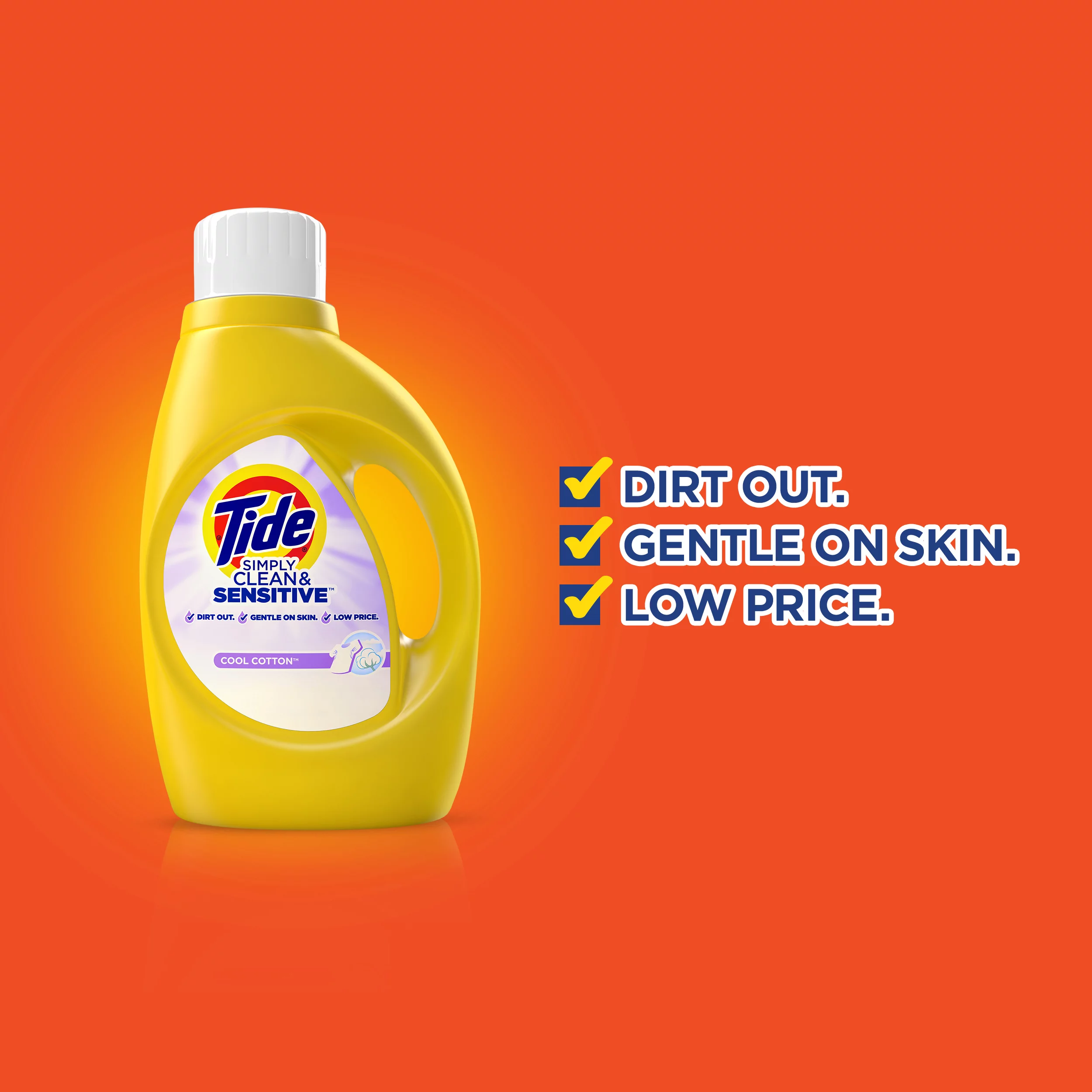 Tide Simply Clean & Sensitive HE Liquid Laundry Detergent, Cool Cotton Scent, 60 Loads 125 Oz