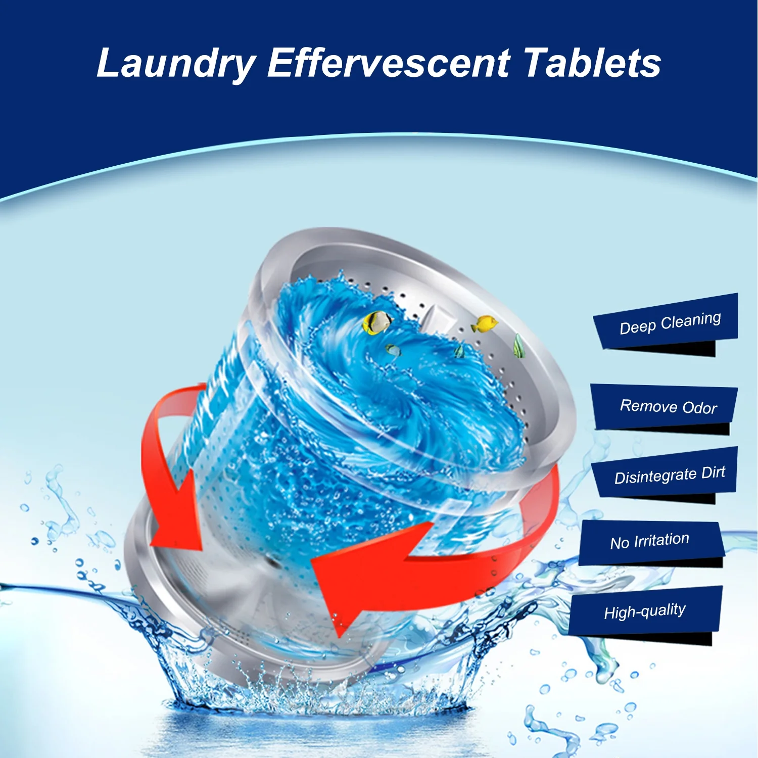 Anself 20PCS Laundry Effervescent Tablets Effervescent Tablets Cleaner Laundry Deep Cleaning Remove Odor Decontamination Tablets