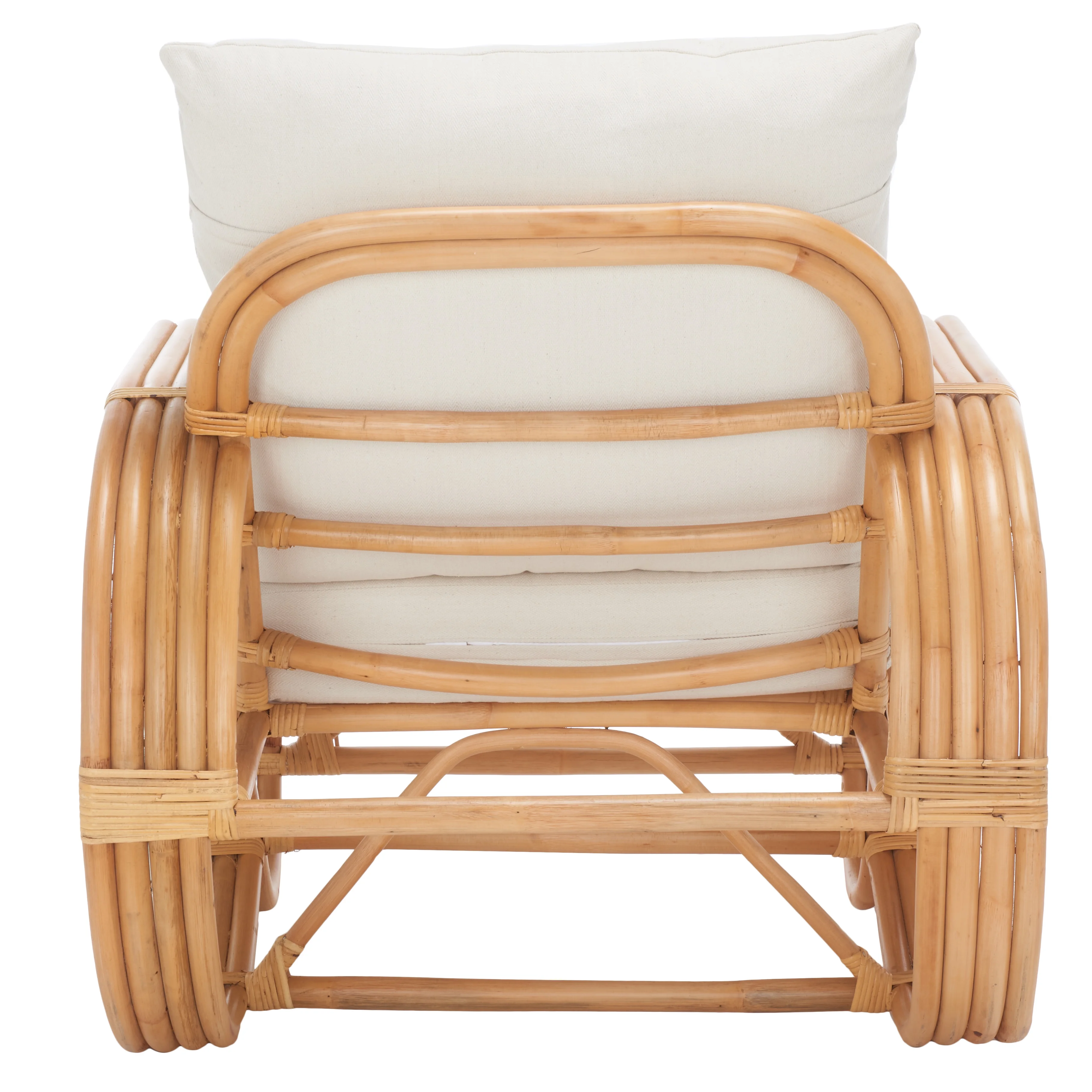 SAFAVIEH Beia Accent Chairs with Cushion, Natural/White (30.3 in. W x 32.7 in. D x 29.1 in. H)