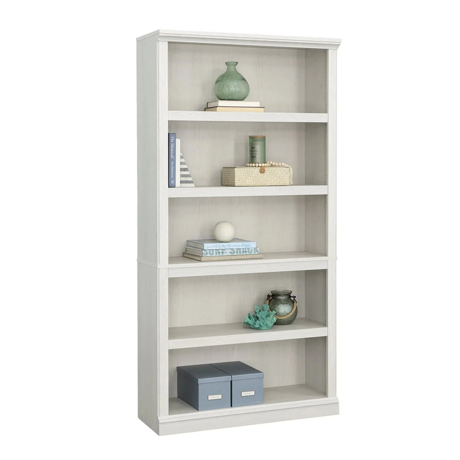 Pemberly Row Engineered Wood 5-Shelf Bookcase in Glacier Oak
