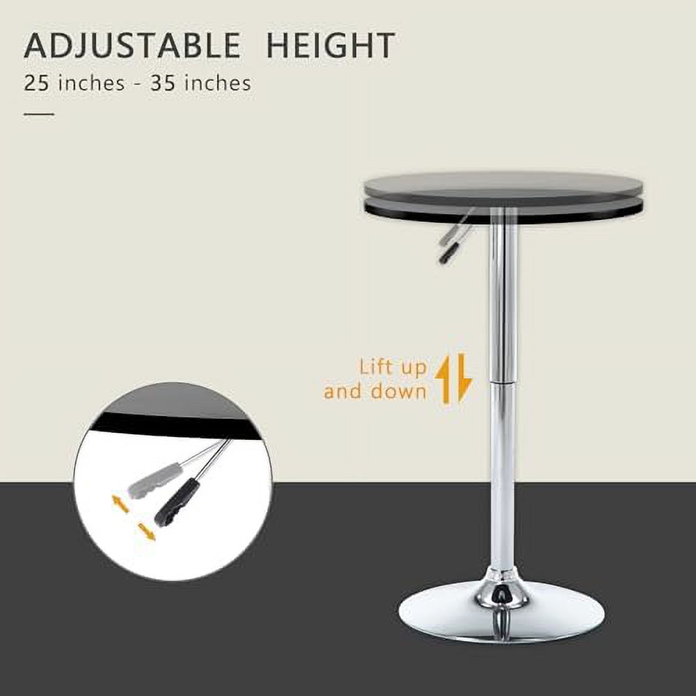 JYHOME Round Pub Table  Height Adjustable  Table 25-35 inches   Swivel Table Top