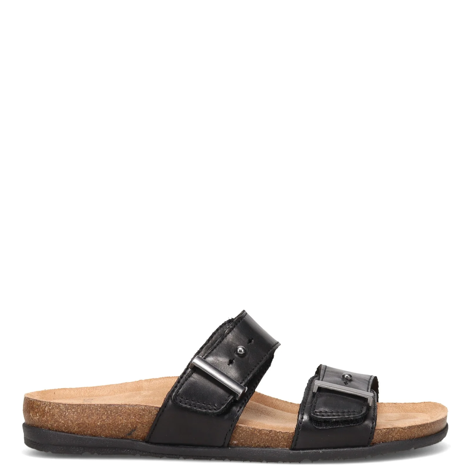 Earth Origins Women's Orra Leather Sandal for Casual, Everyday - Black - 6.5 Wide