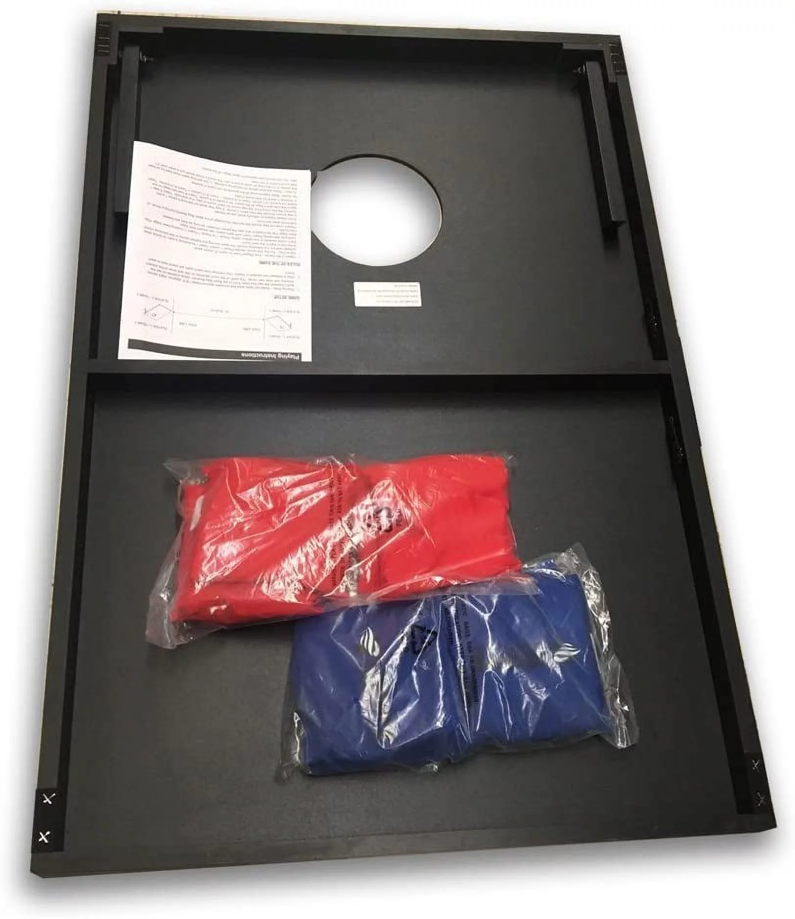 Happy Campers Cornhole Game Set - Camping Themed Bag Toss Game - 8 Bags Included - Wooden Boards