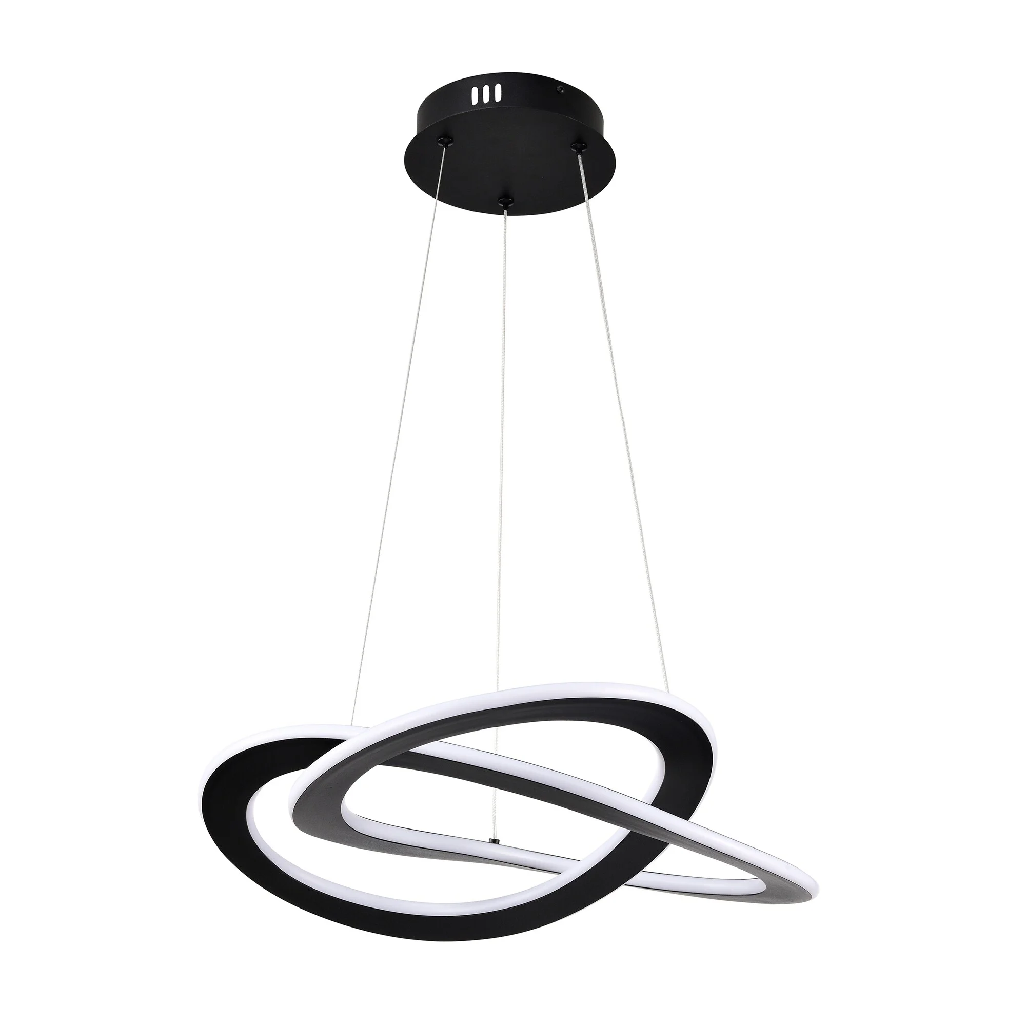 Edvivi Lighting Sand Black Finish 30-Watt Integrated LED Modern Curved Lines Chandelier