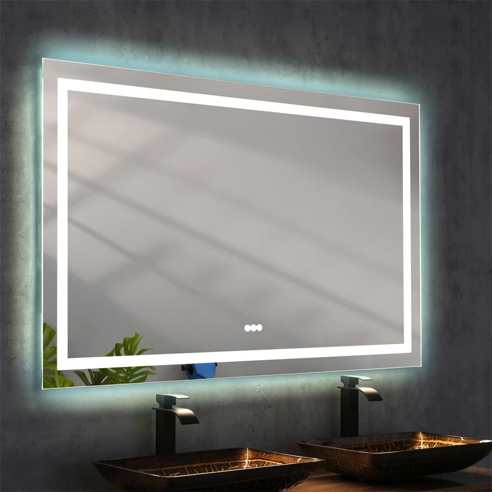 Large 72 x 36 Inch LED Bathroom Mirror with Lights, Anti-Fog Design, Wall Mounted Lighted Vanity Mirror for Elegant Home Decor and Clear Reflection