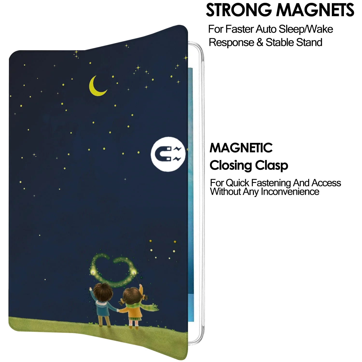 iPad Air 1 2iPad 5 6 Gen 9.7 [iPad 6th 5th Air 2nd 1st ] A1893 A1822 A1566 A1474 MRJN2LL/A MR7G2LL/A MR7F2LL/A MP2F2LL/A Shockproof Printed Cover with Clear Transparent Back Shell - Night Sky