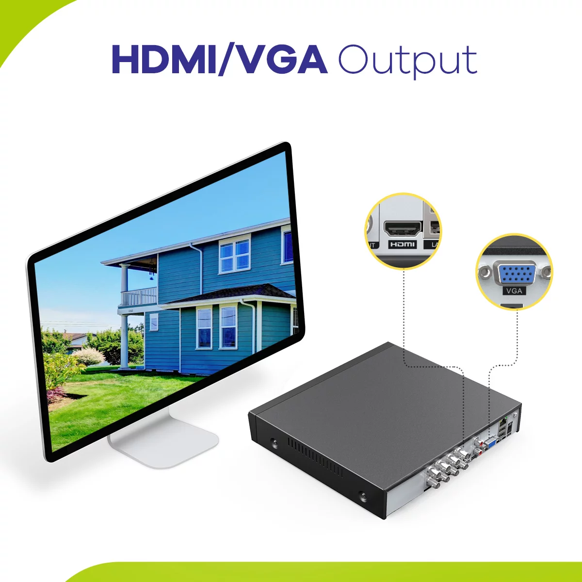 SANNCE 8CH 1080P 5in1 DVR Security Cameras Home Video 4Pcs 2.0MP Night Vision Security Camera System with 0T Hard Drive