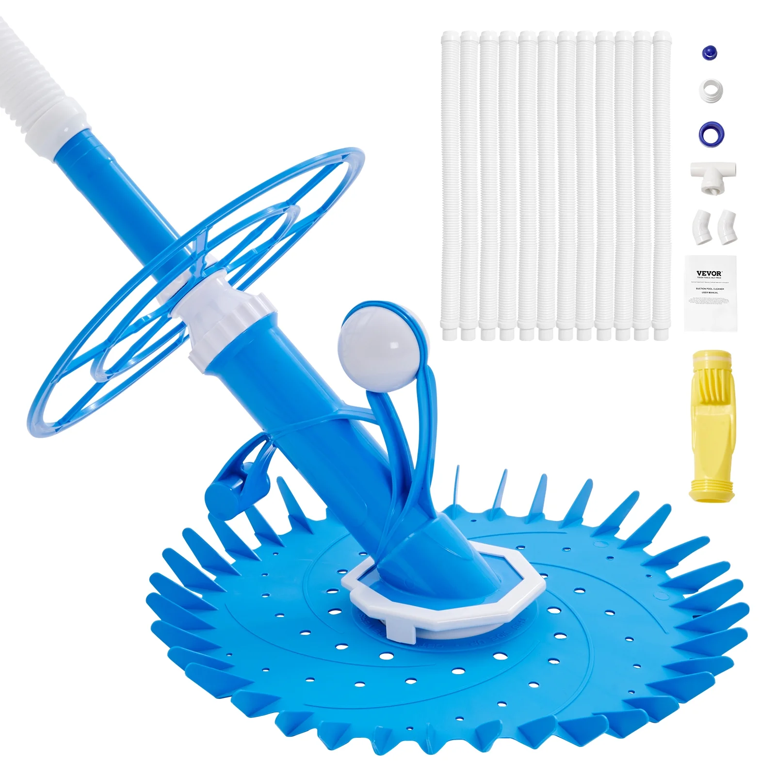 BENTISM Automatic Suction Pool Cleaner Low Noise Pool Vacuum In-Ground Aboveground Complete Hose Set with 12 Hoses Extra Diaphragm