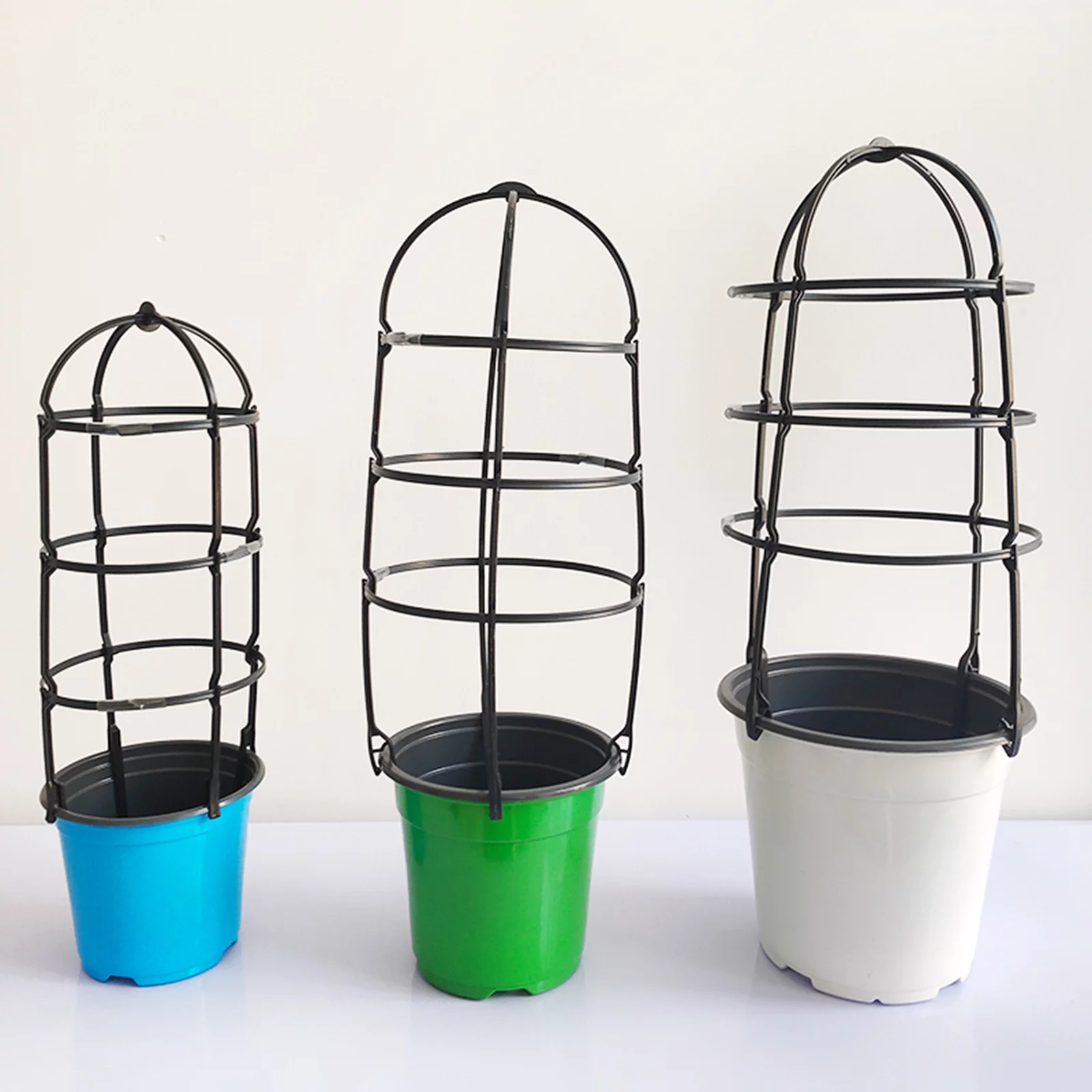 Huntermoon Plant Flower Stand Garden Trellis Waterproof Fencing Panels PP Black Trees Beans 6PCS Plastic Natural U-Hoops U-shaped