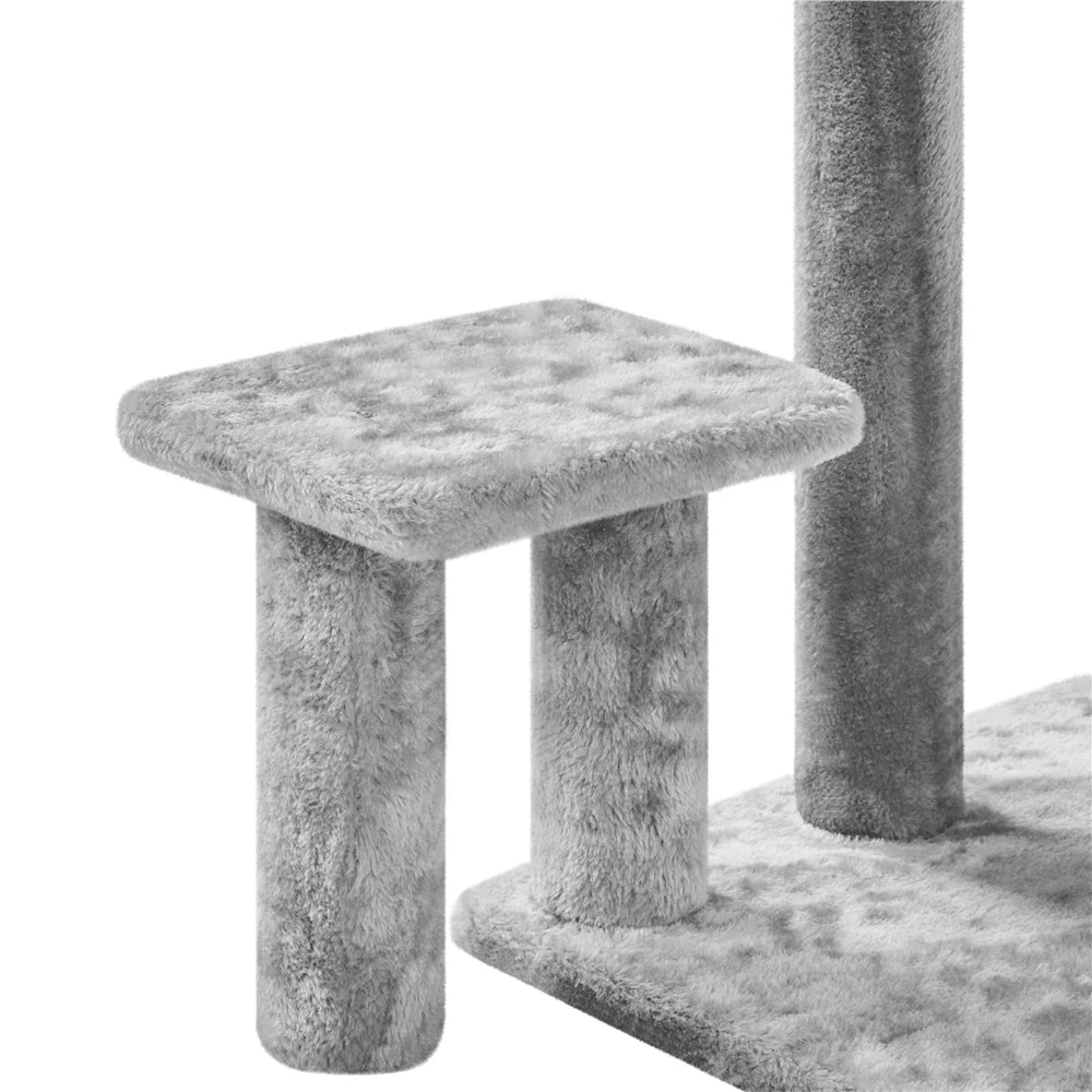 Yaheetech 57'' Deluxe Multi Level Cat Tower,Light Gray