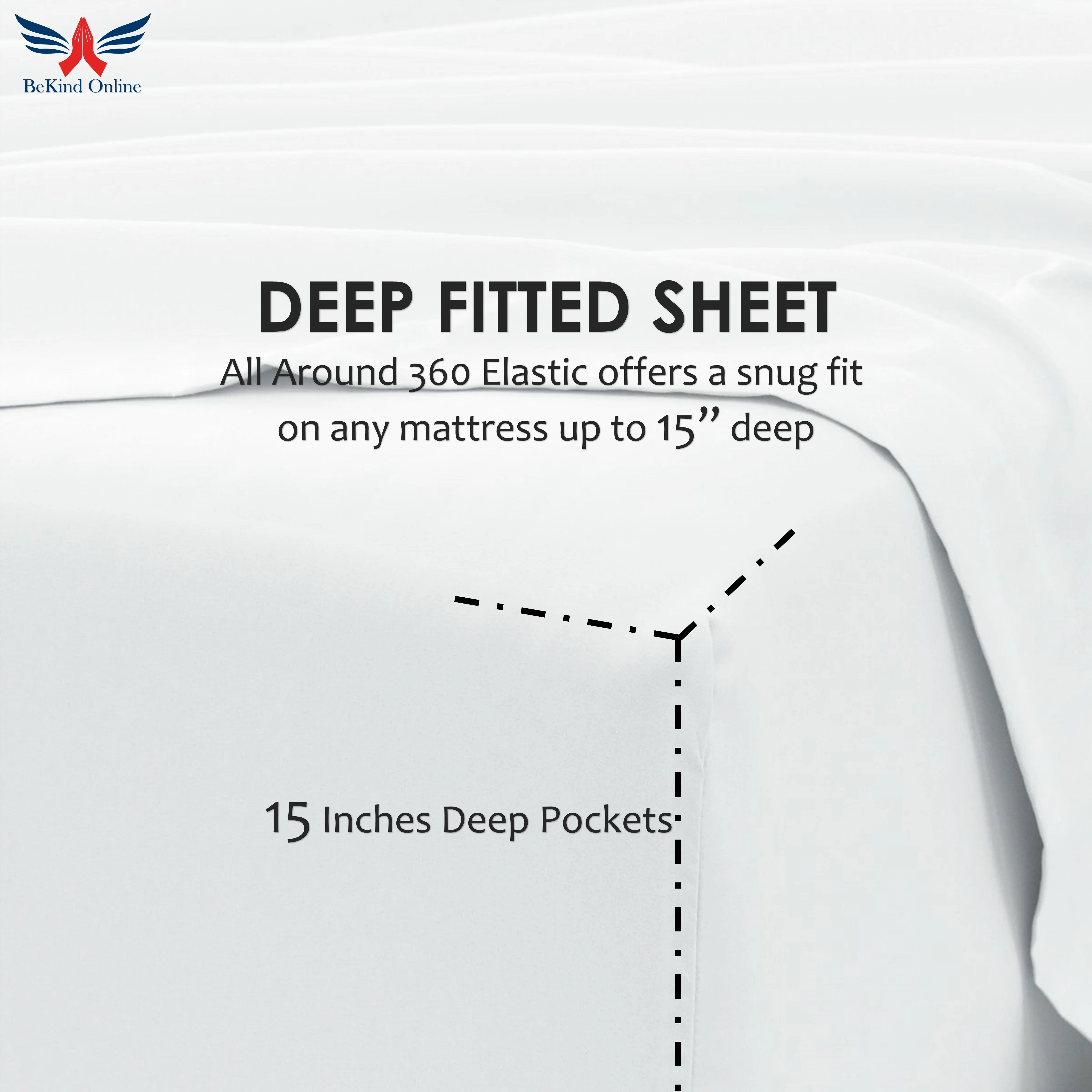 6-PC Alaskan King Giza Sheet Set - (Extra Pillowcases, Fitted Sheet & Flat Sheet) 1000-Thread-Count 100% Giza Cotton- 1000TC Cotton, 15-Inches Deep Pockets - White