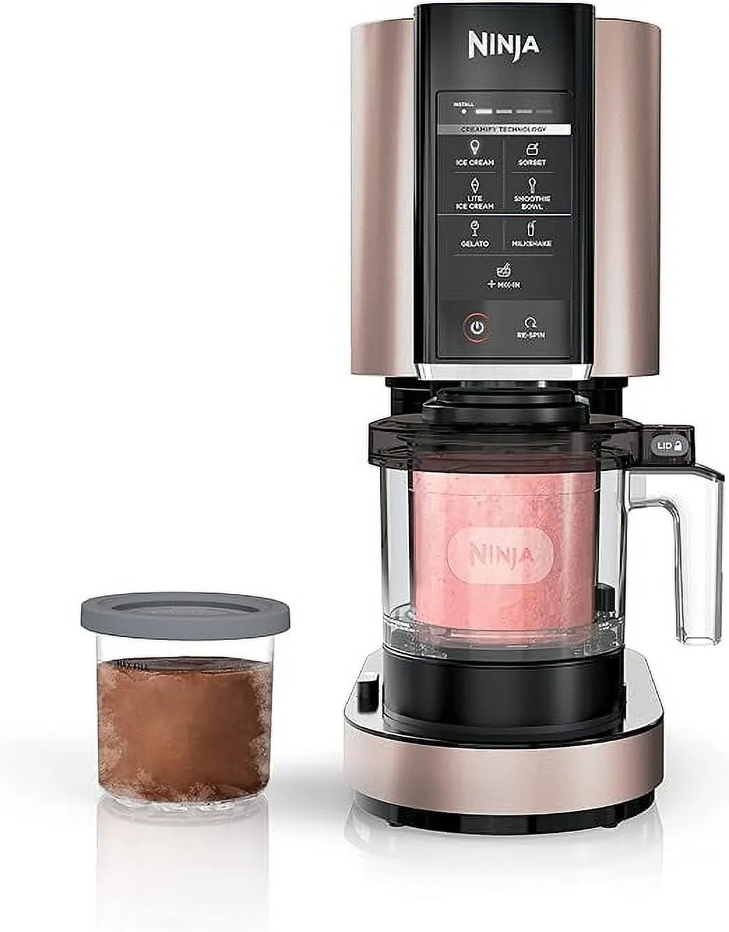 Open Box Ninja NC301 CREAMi Ice Cream Maker 7 One-Touch Programs NC301HPK - Rose Gold