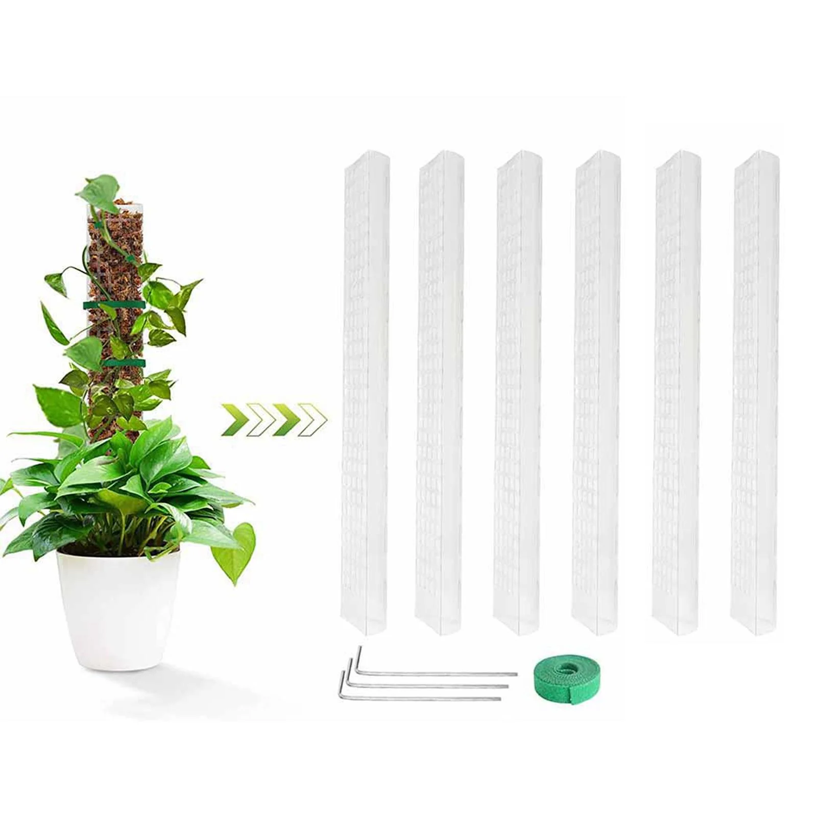 oshhnii 6x Plant Pole Stackable Plant Pole for Balcony Growing Climbing Plants