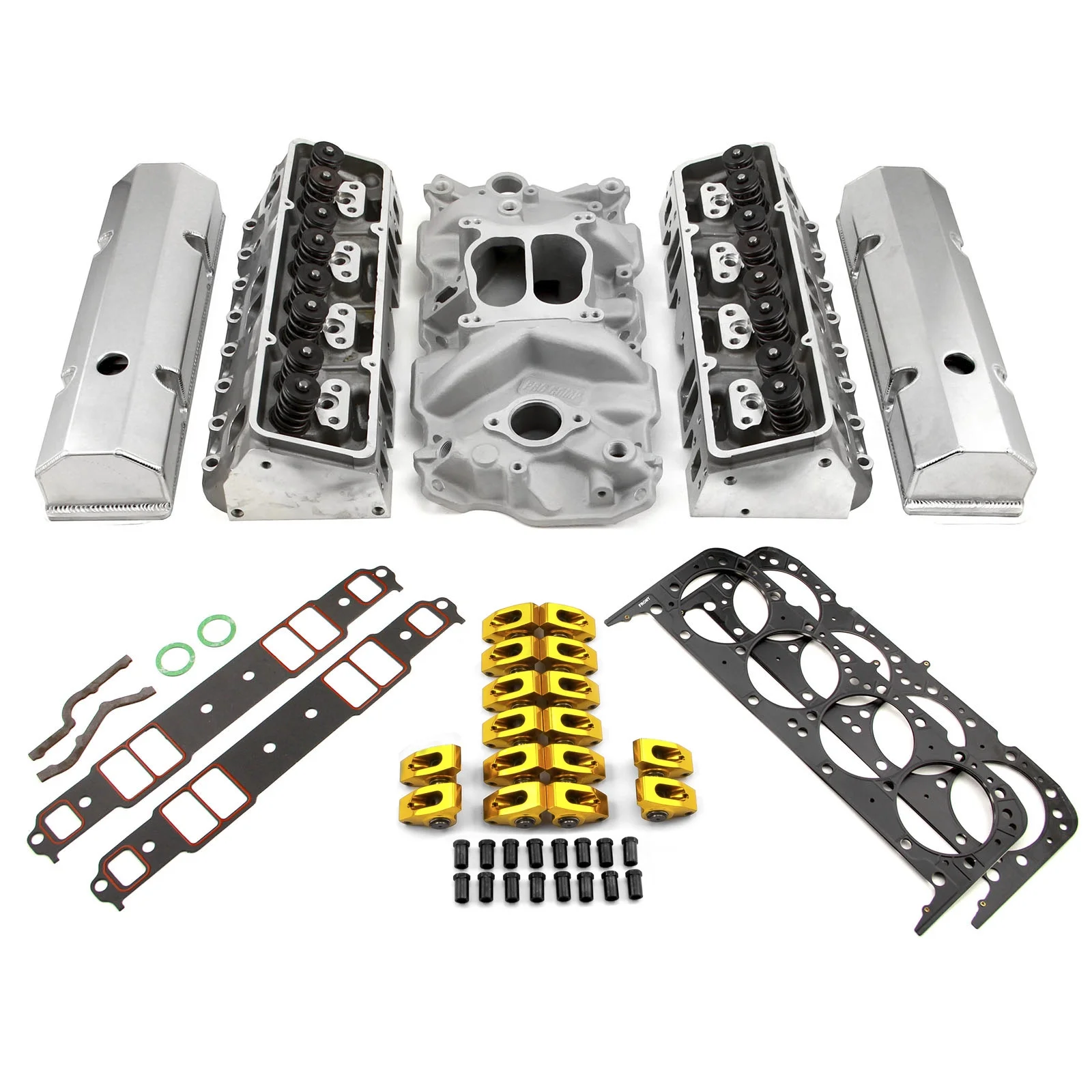 Speedmaster PCE435.1001.02 Fits Chevy SBC 350 Hyd FT 210cc Angle Plug Cylinder Head Top End Engine Combo Kit