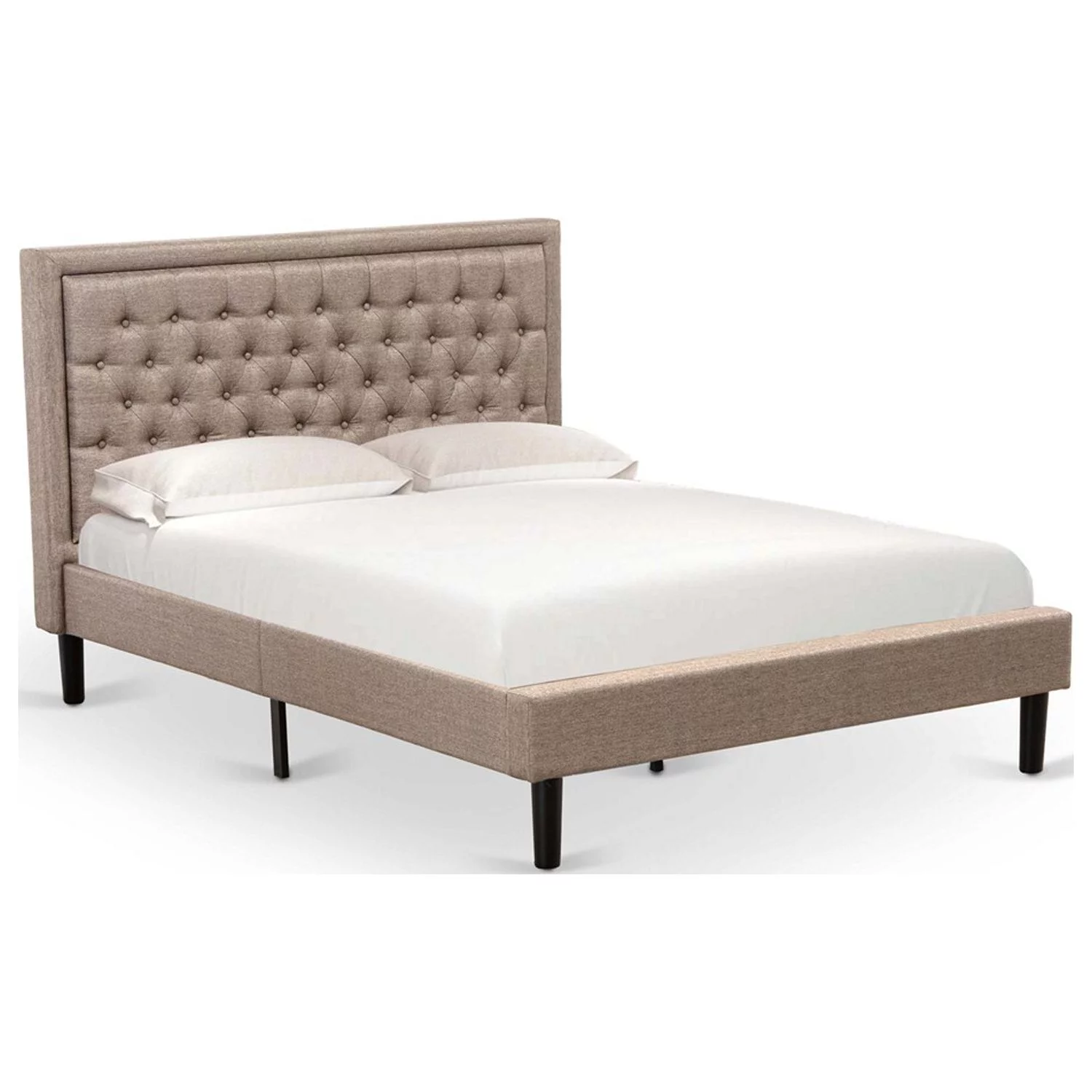 East West Furniture 2-piece Traditional Wood Queen Size Bed Set in Dark Brown