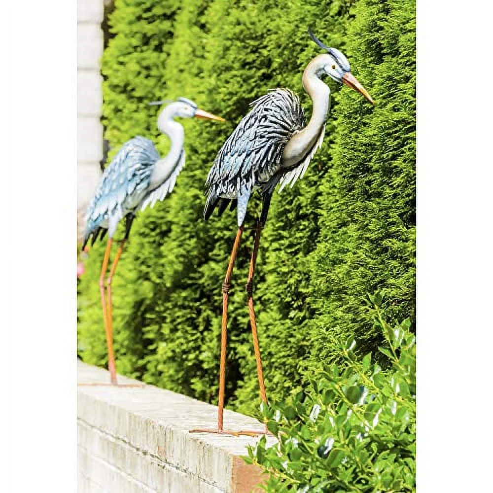 Cape Craftsmen Tall Metal Heron Bird Statue Outdoor Garden Decor