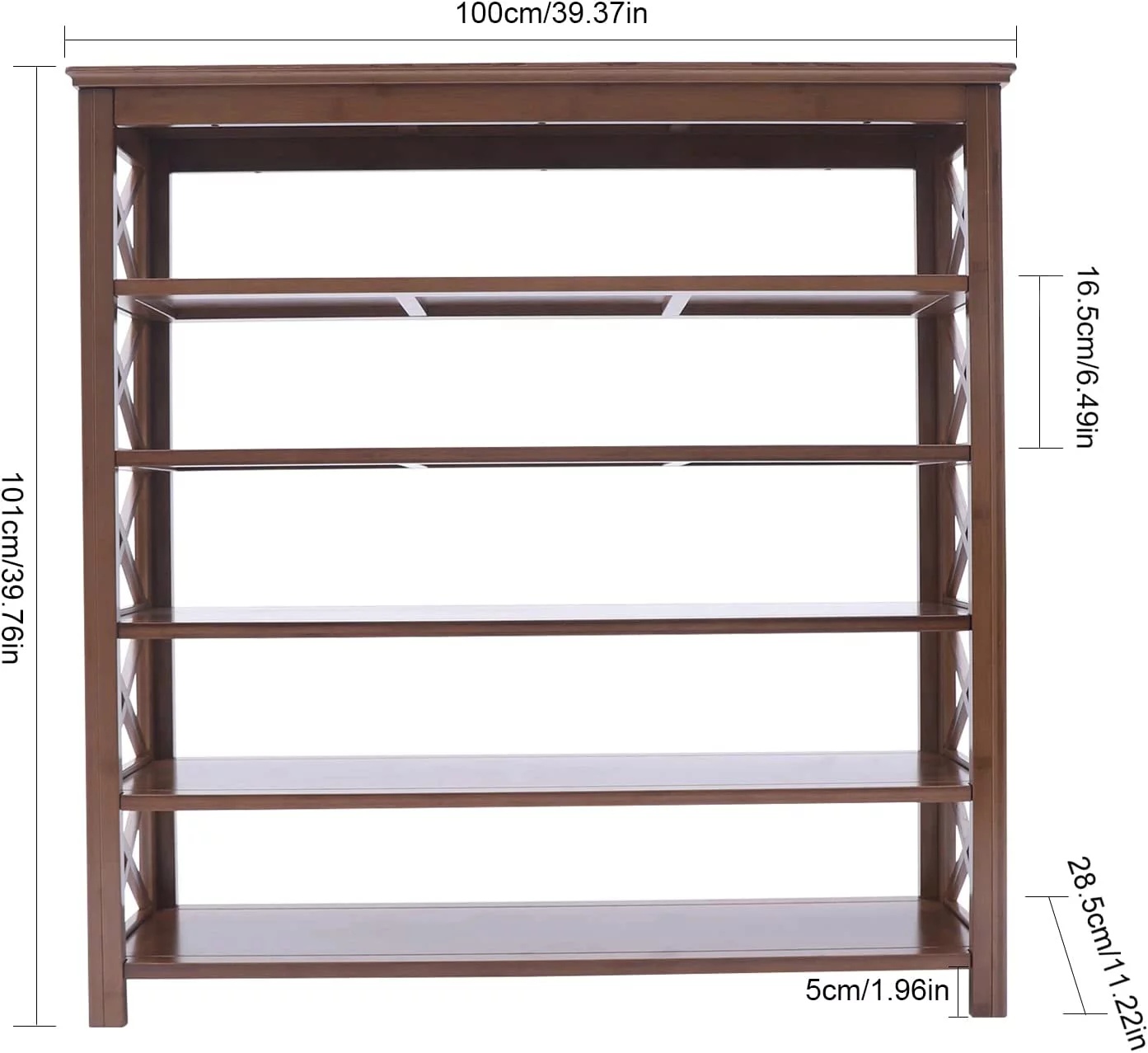 FETCOI Bamboo Shoe Rack 5-Tier Shoe Shelf 20 Pairs of Shoes Capacity 330 lbs Load Capacity Free Standing Shoes Rack for Entryway Hallway Living Room Bedroom Bathroom Balcony