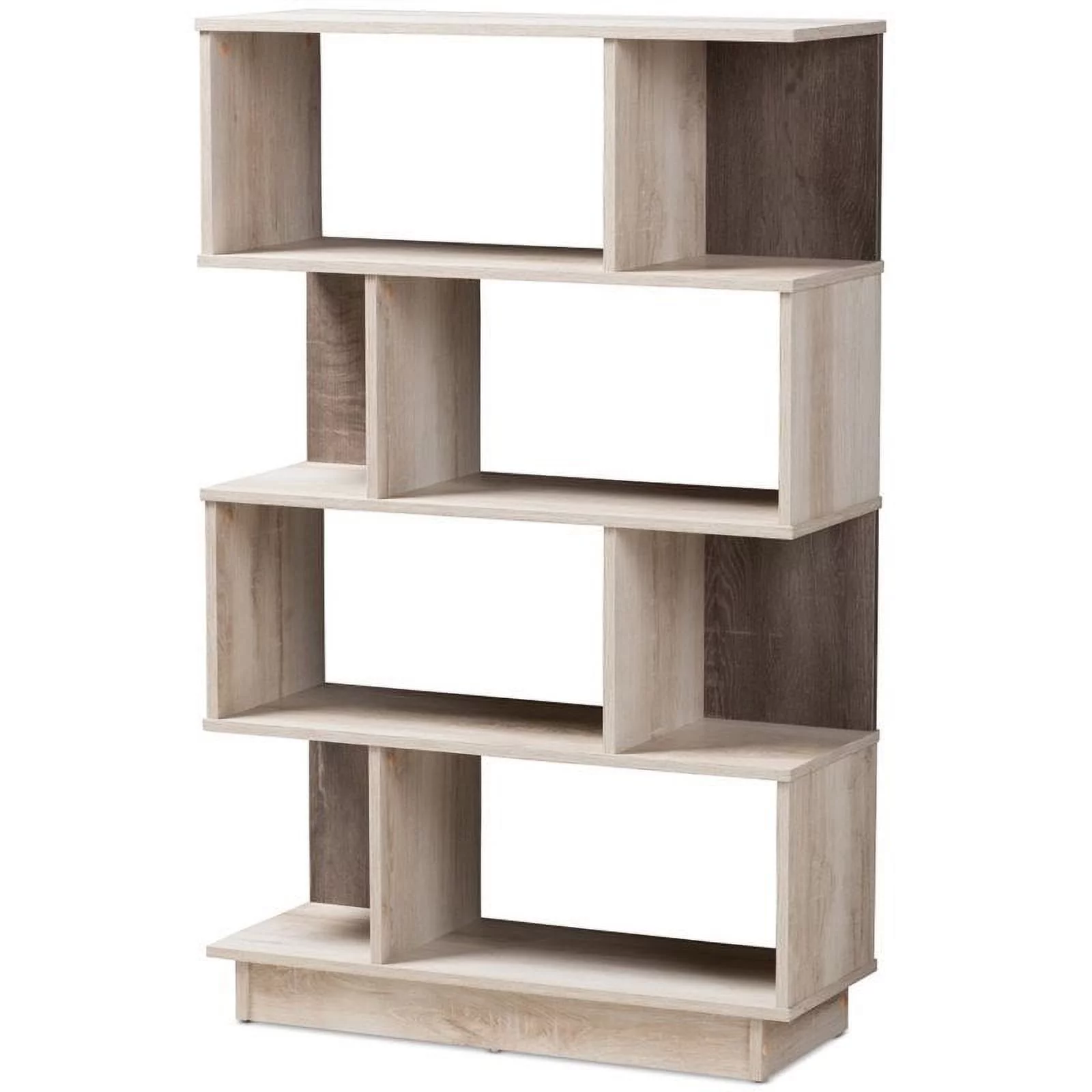 Baxton Studio Teagan 4 Shelf Display Bookcase in Oak
