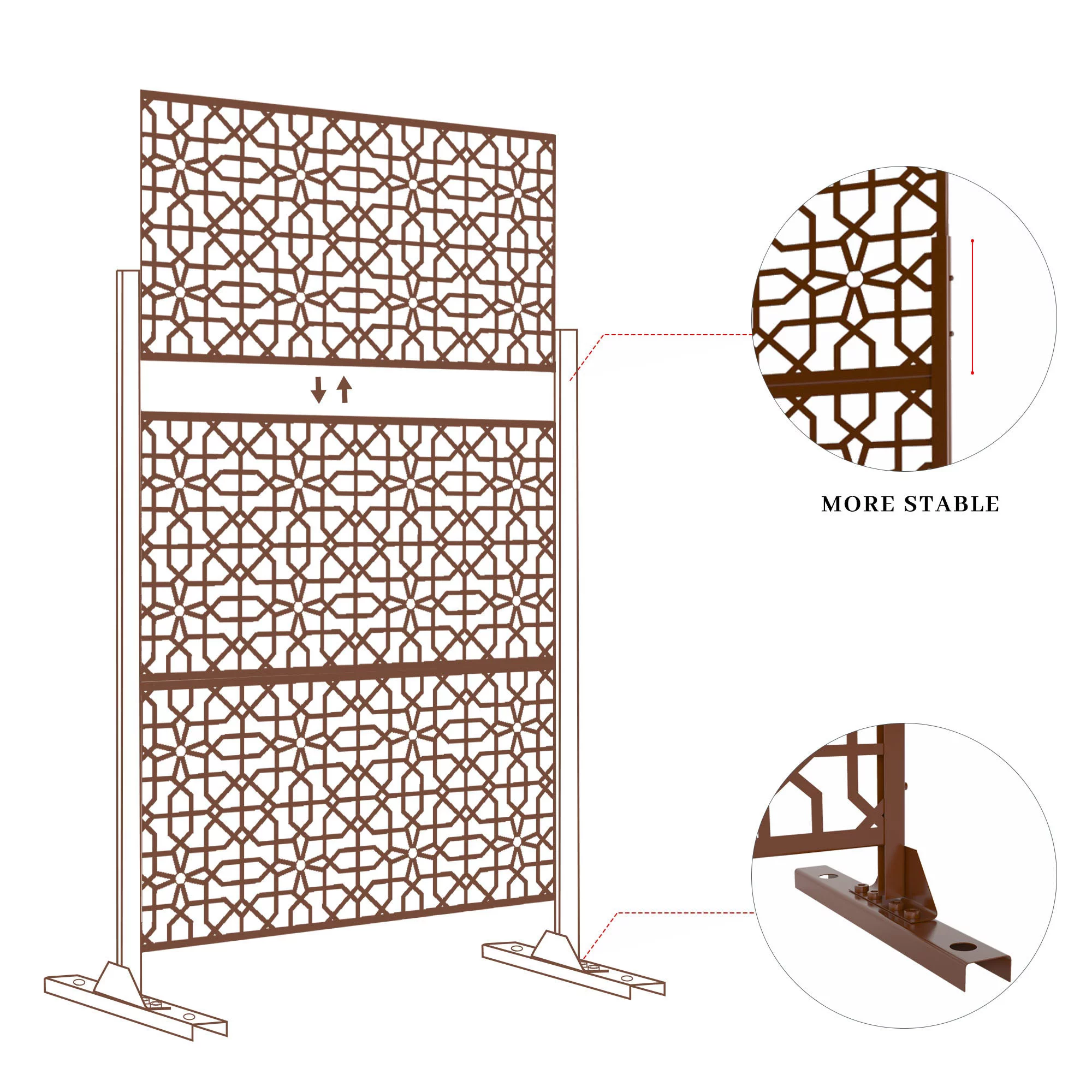 6.5 ft. H x 4 ft. W Laser Cut Metal Privacy Screen