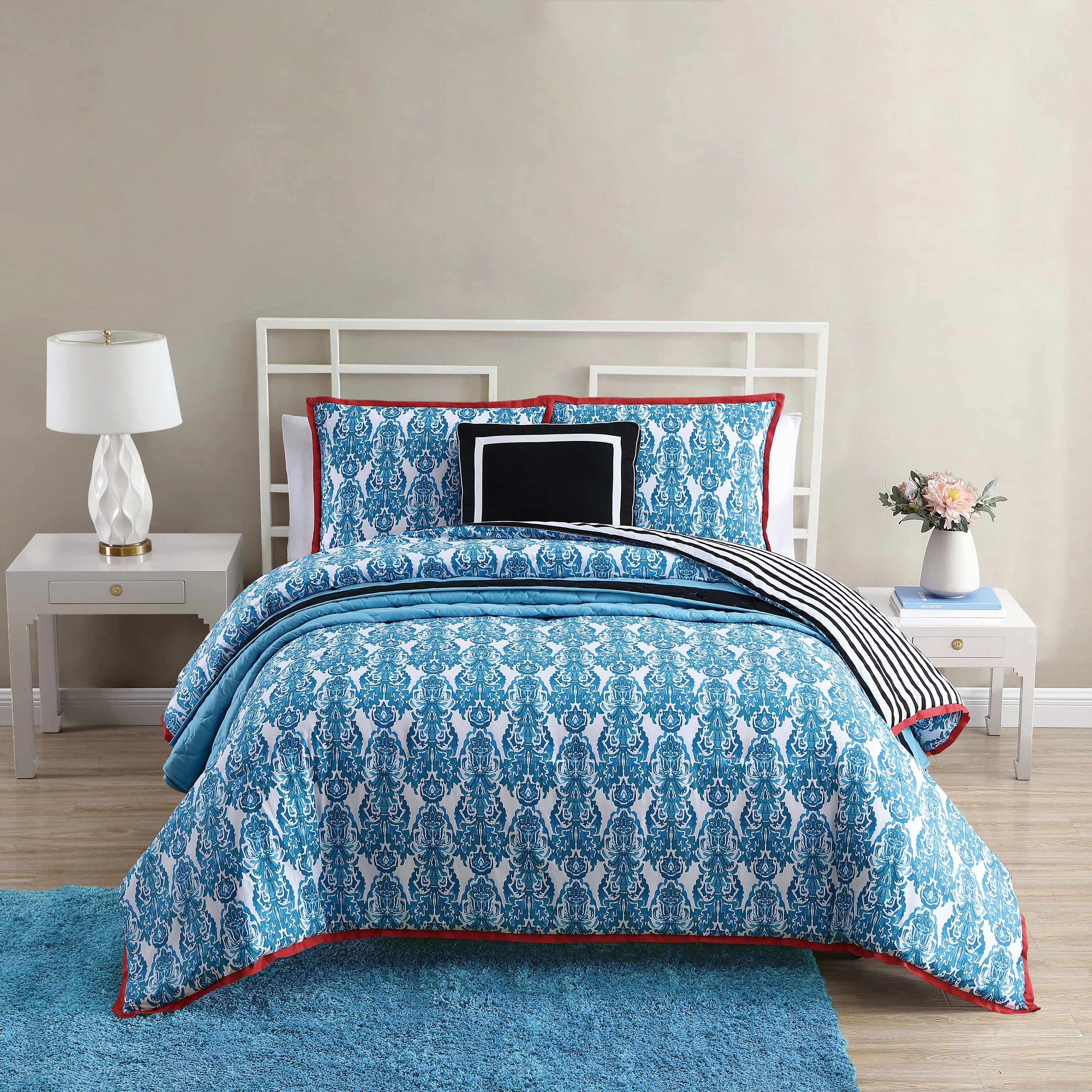 VCNY Home Nikki 5-Piece Multicolor Floral Reversible Comforter Set, King