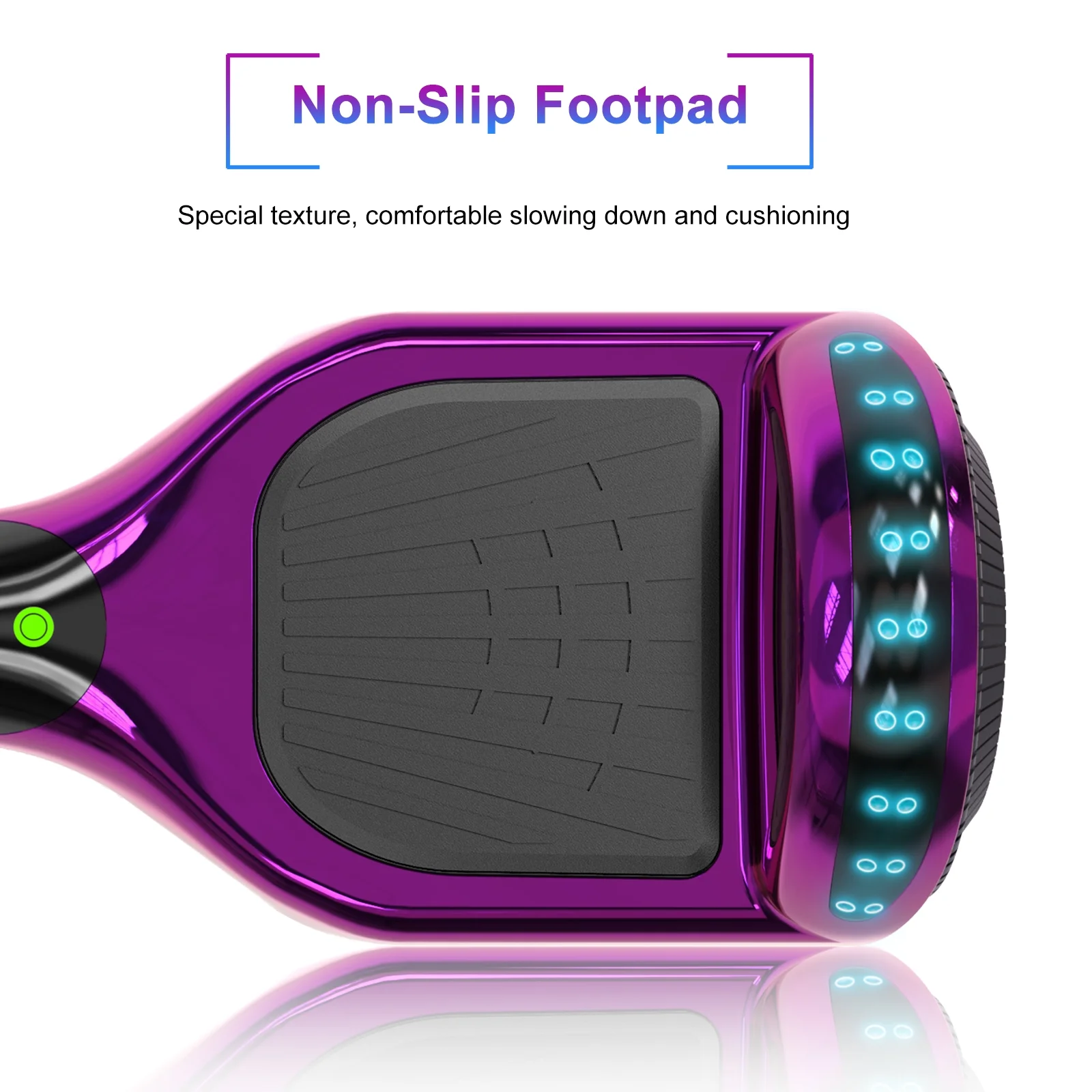 LIEAGLE 6.5 inch Bluetooth Hoverboard with 300W Dual Powerful Metors, Self Balancing Two Wheel Scooter with LED Lights for Kids, Teens and Adults, Chrome Purple