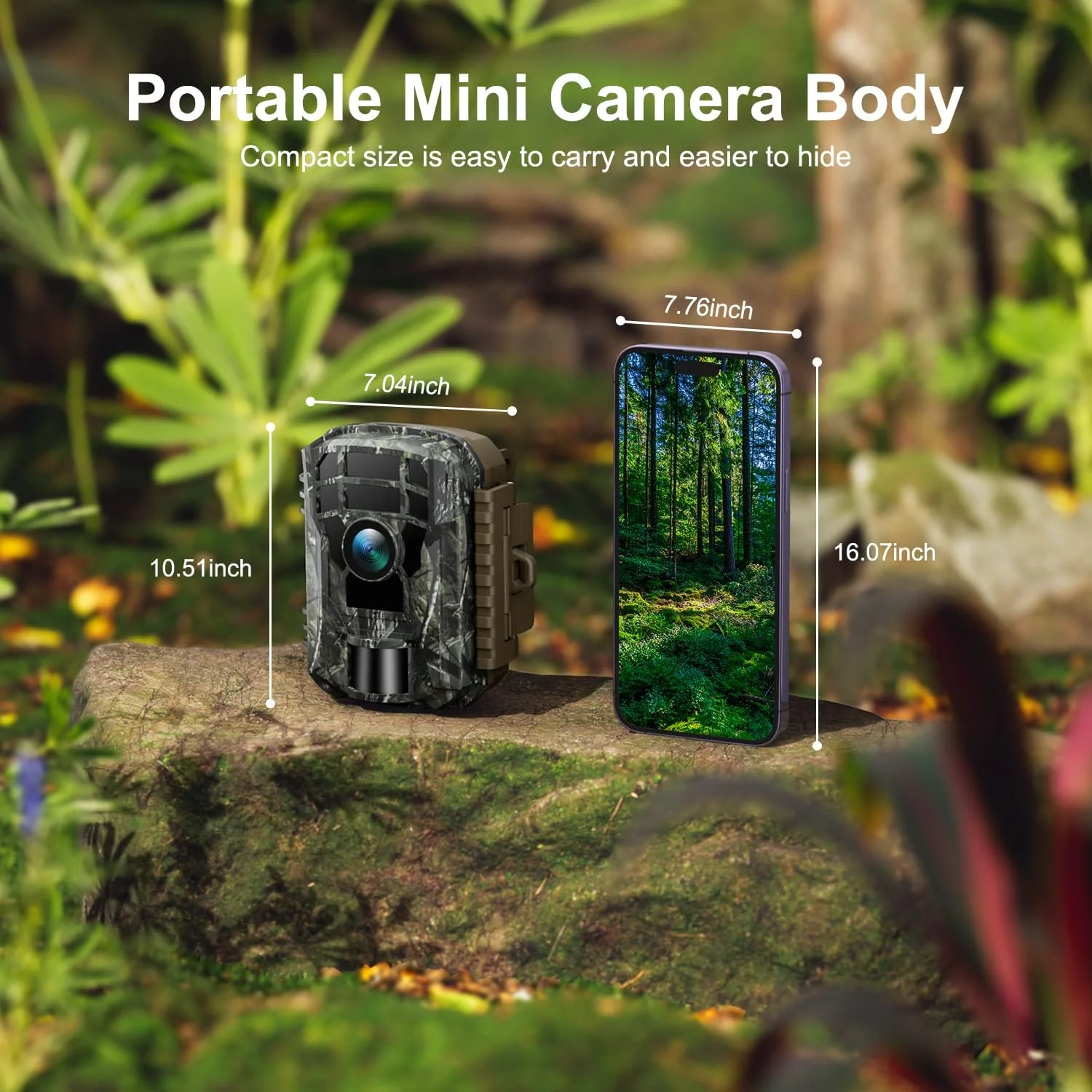 CAMPARK Trail Camera with SD Card 24MP 1080P Game Hunting Deer Camera Night Vision Motion Activated