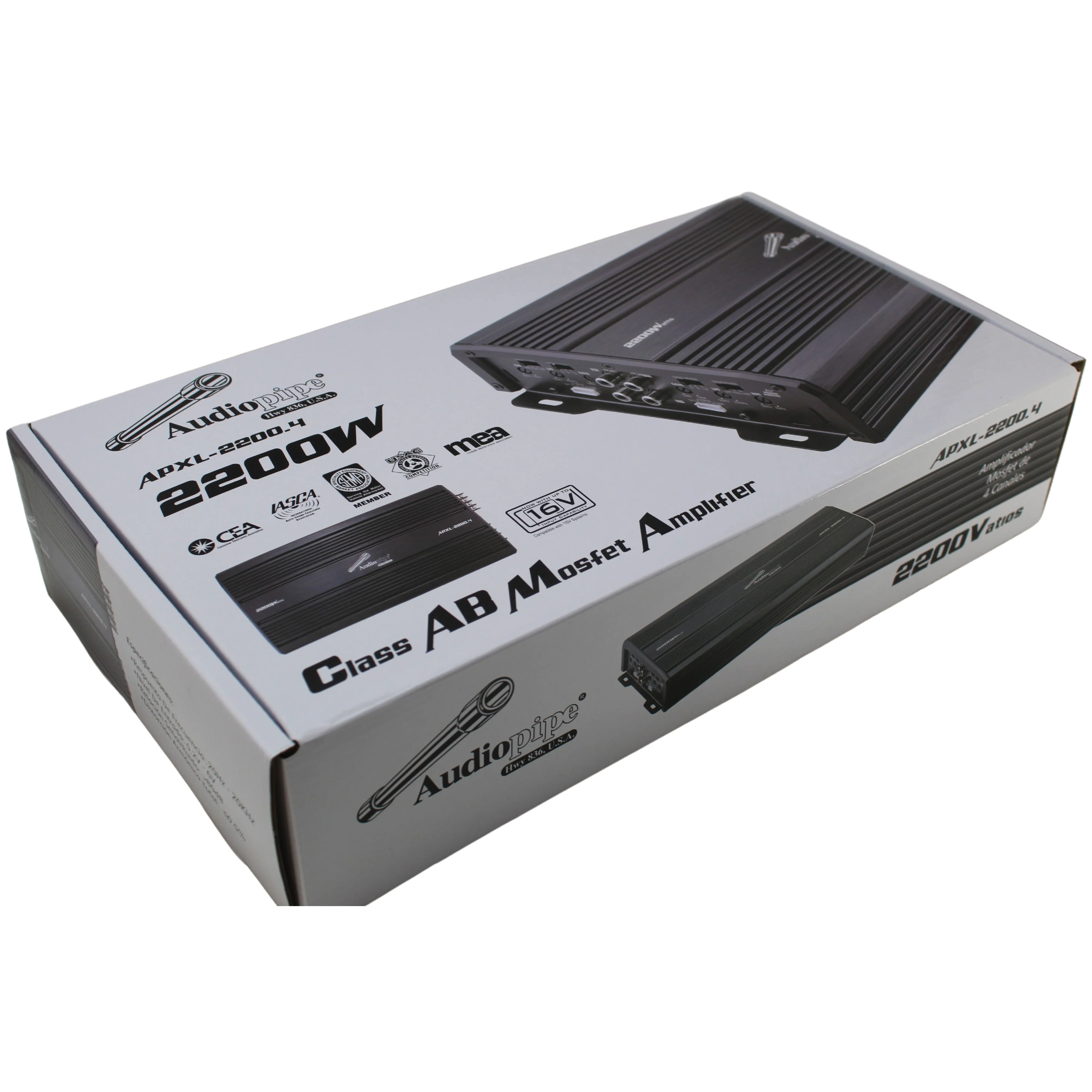 Audiopipe APXL 4-Channel 2200W 2-Ohm Full Range Class-AB Amplifier APXL-2200.4