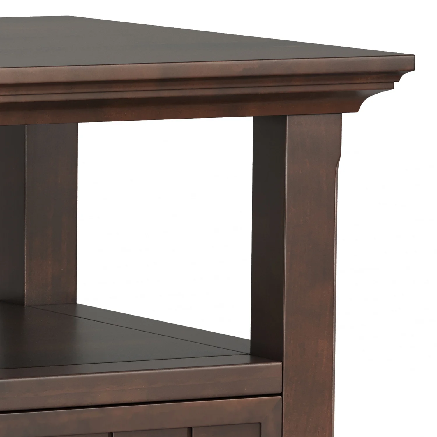 Simpli Home Acadian SOLID WOOD 19 inch Wide Square Transitional End Table with Drawer in Brunette Brown