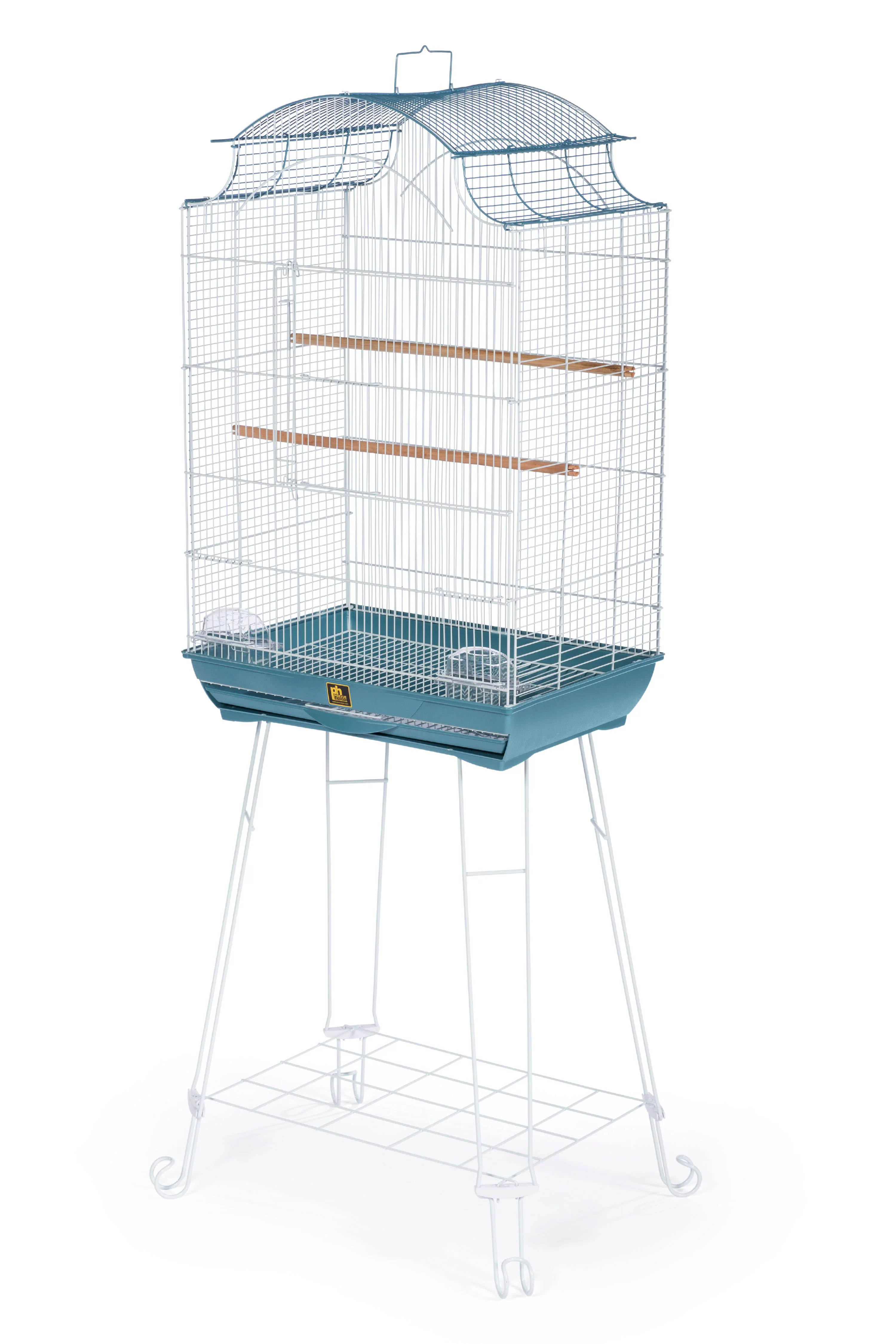 Prevue Pet Products Penthouse Suites Pagoda Roof Birdcage with Stand, Blue/White