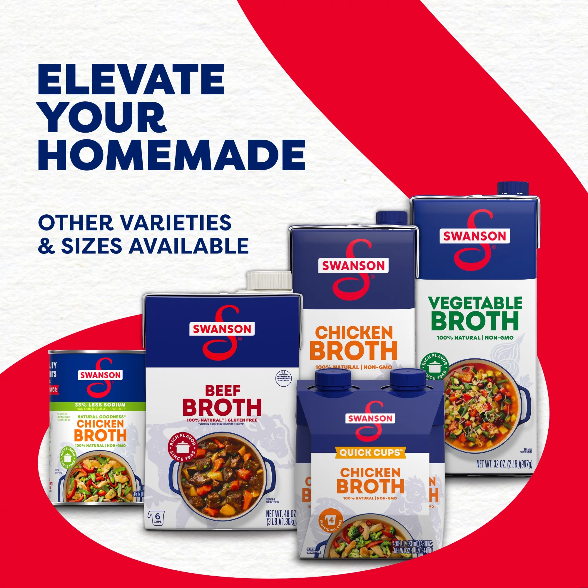 Swanson 100% Natural Unsalted Beef Stock, 32 oz Carton