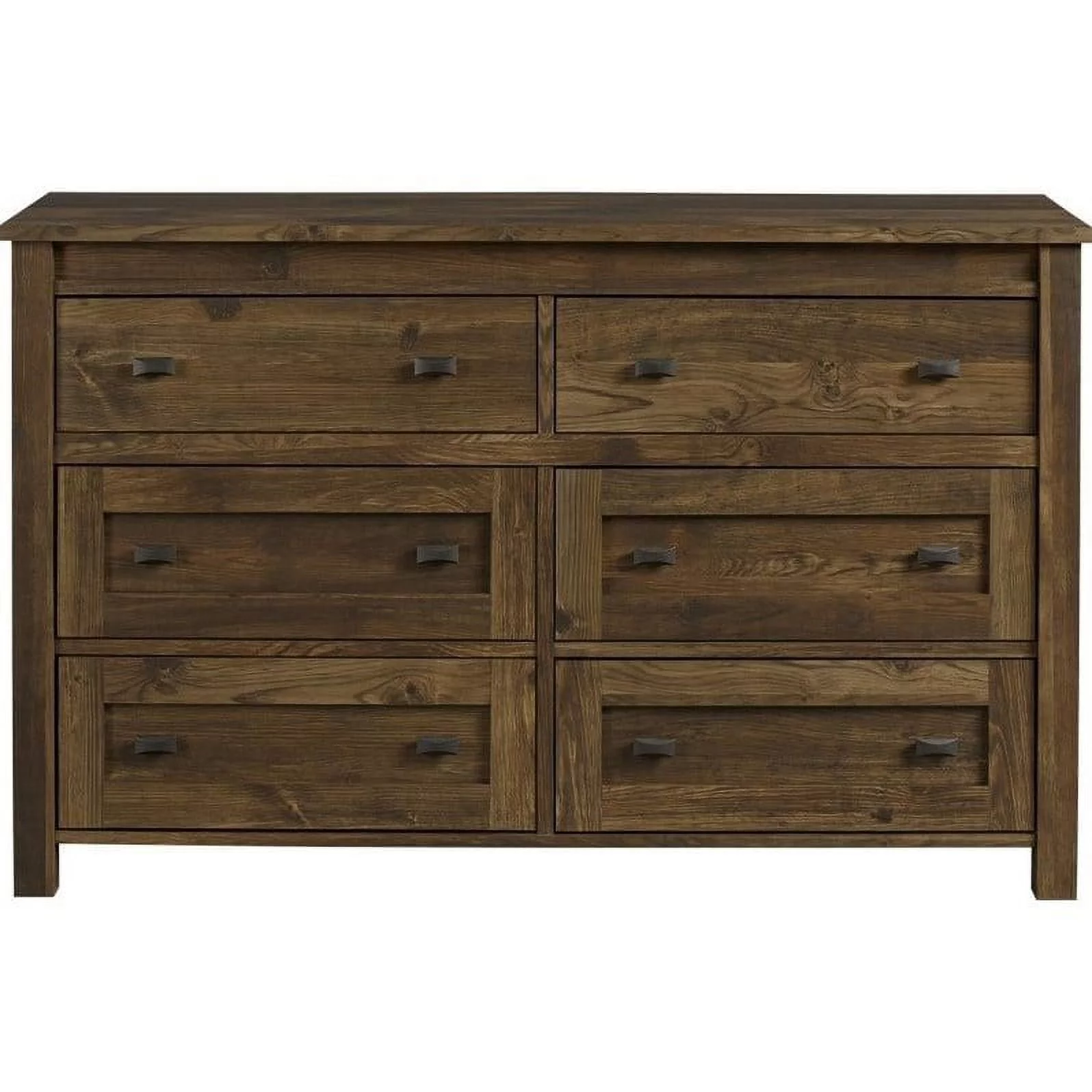 Home Square 2 Piece Bedroom Set with 2 Dressers (6 and 4 Drawer) in Rustic