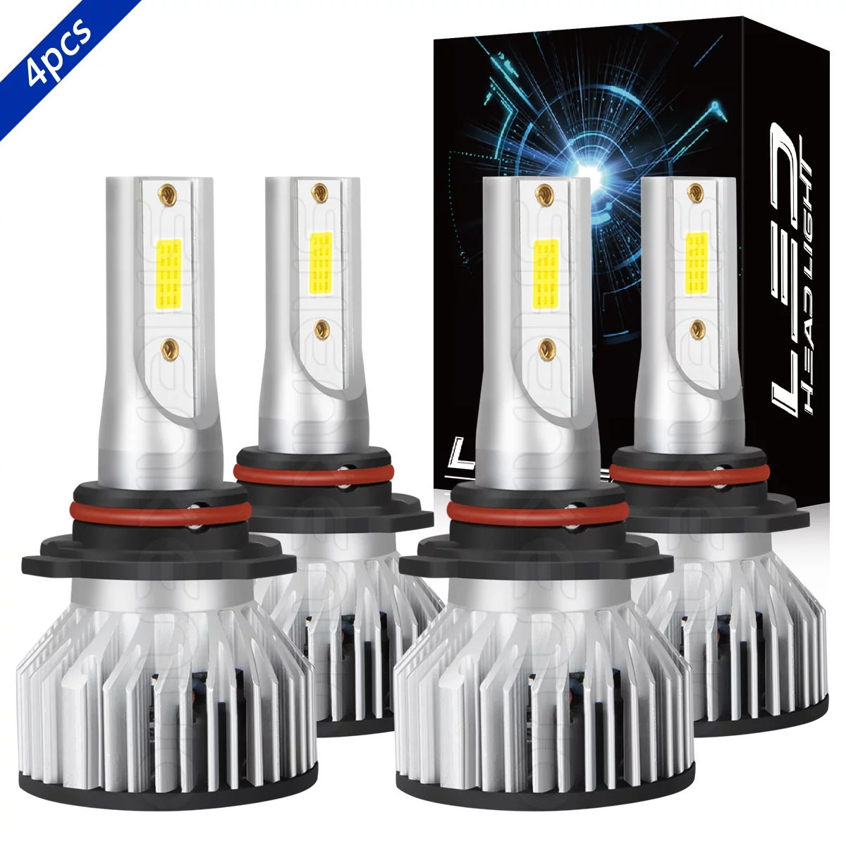 LED Headlight Bulbs Kit High Low Beam White for 1999-2006 GMC Sierra 1500 2000 2001 2002 2003 2004 2005