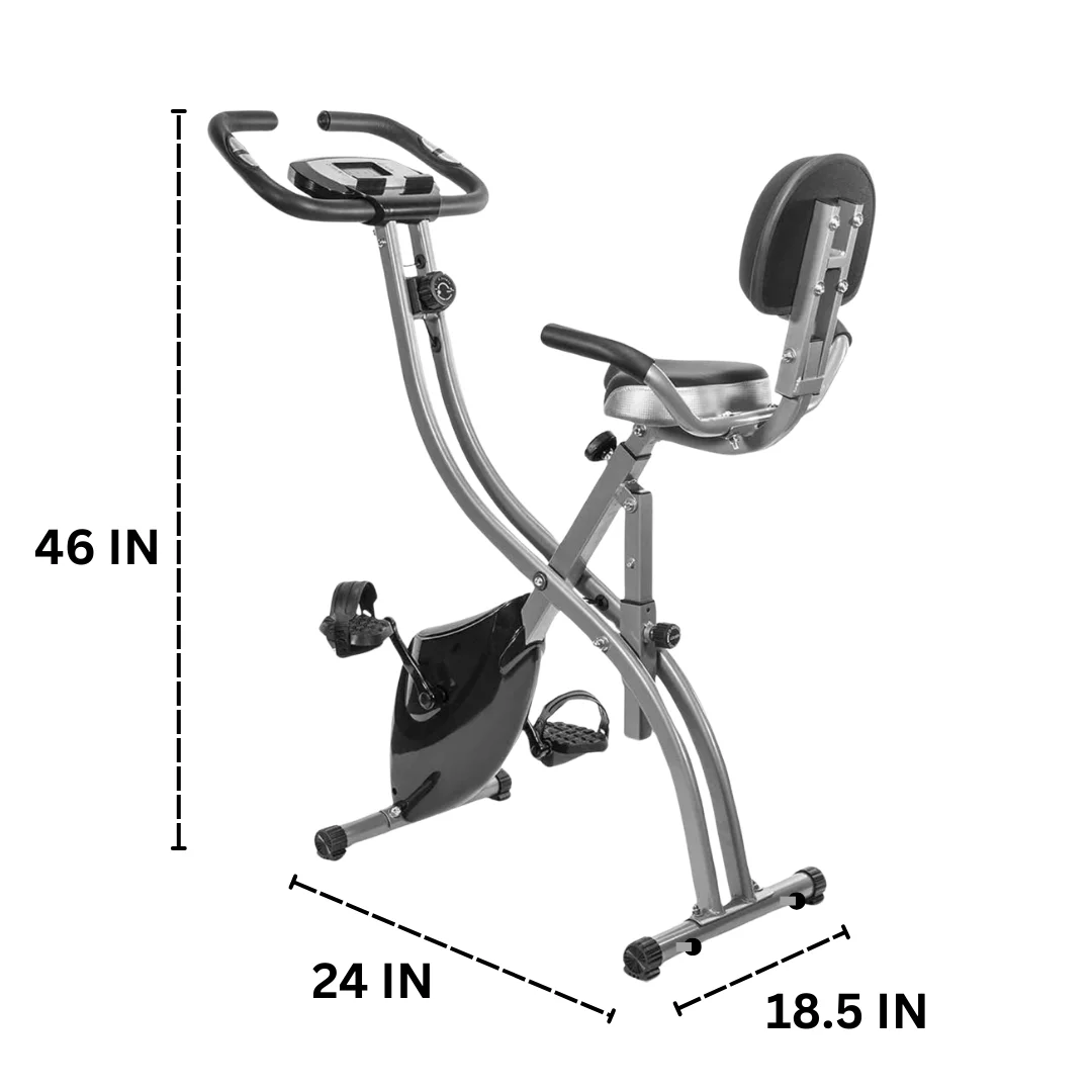 Fitness Folding Stationary Bike Foldable X Bike 260 LBS Capacity Indoor Cycling Bike Home Gym Recumbent Bicycle Cycle