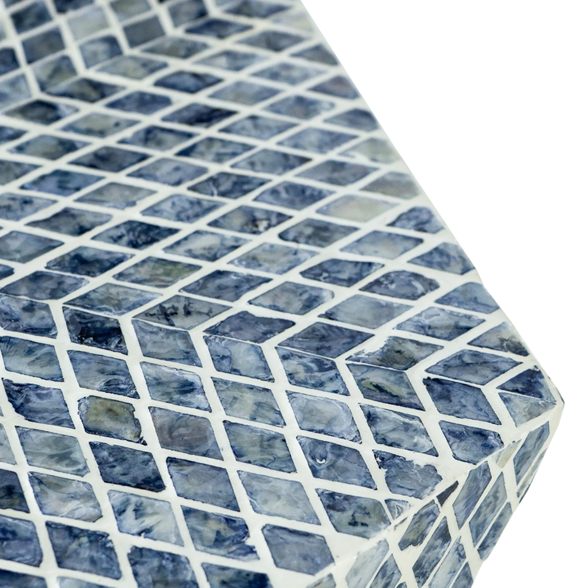 CC Home Furnishings Geometric Capiz Shell Inlay Accent Stool - 19.75