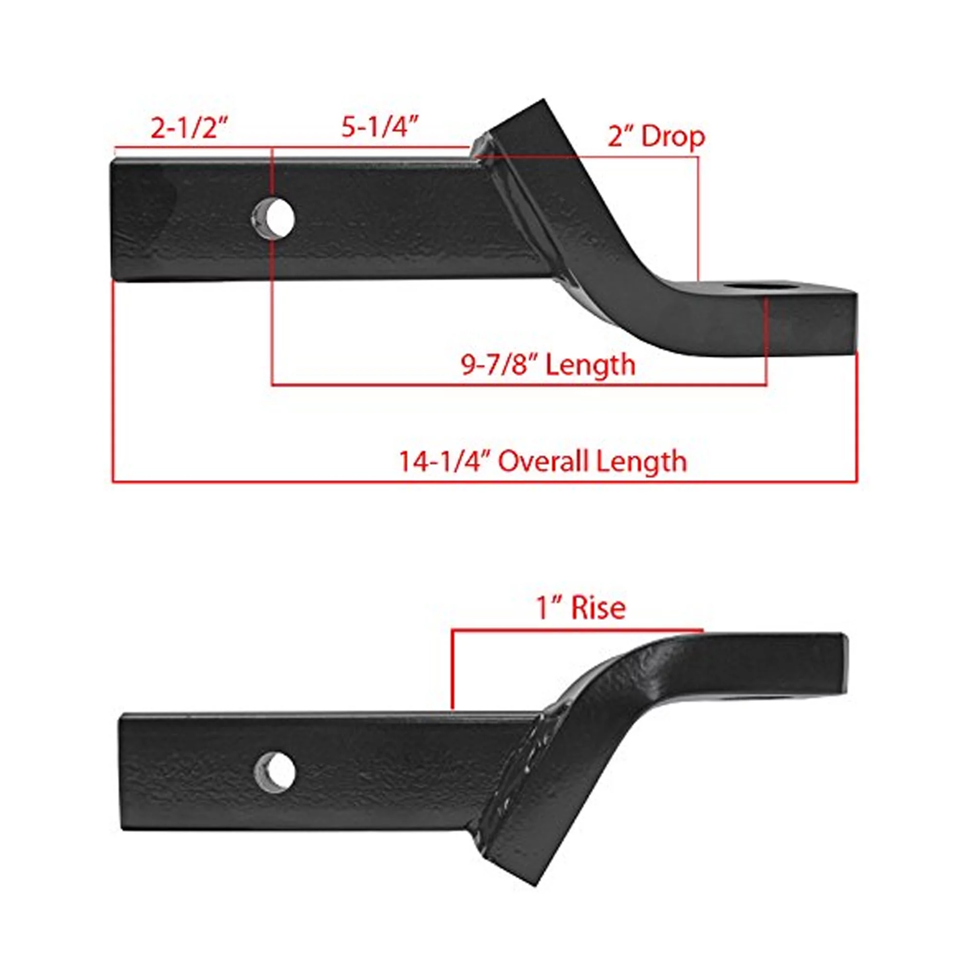Rigid Hitch (HUB-3210) Heavy Duty Ball Mount For 2 Inch Receivers, 12,000 Lbs. Towing Capacity, 2 Inch Drop - Made In USA