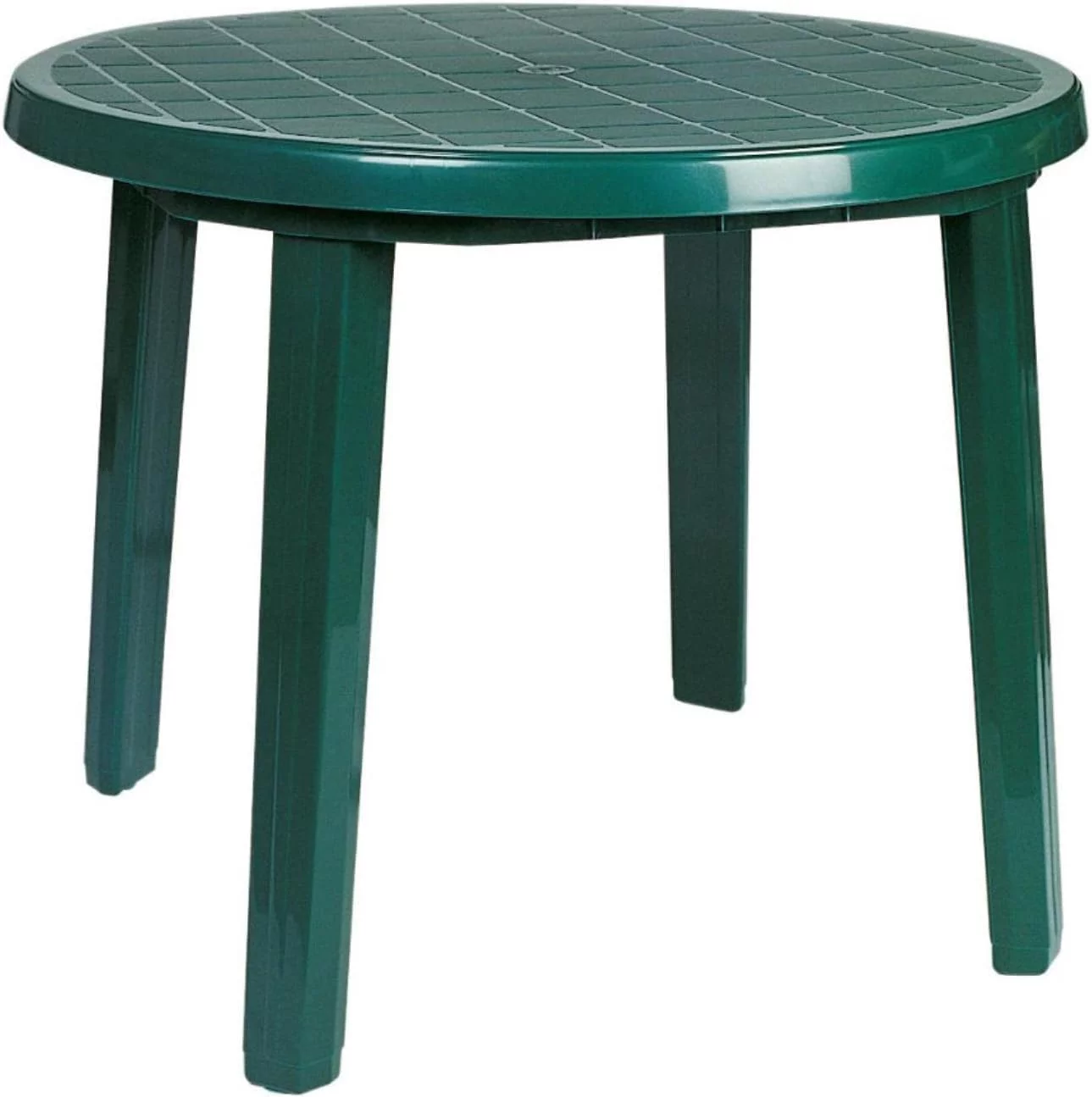 TJUNBOLIFE Compamia Ronda 35.5" Round Resin Patio Dining Table in Green  Commercial Grade