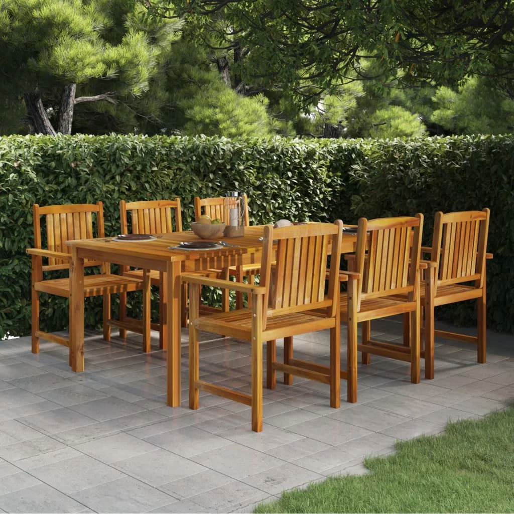 OWSOO 7 Piece Patio Dining Set Solid Wood Acacia
