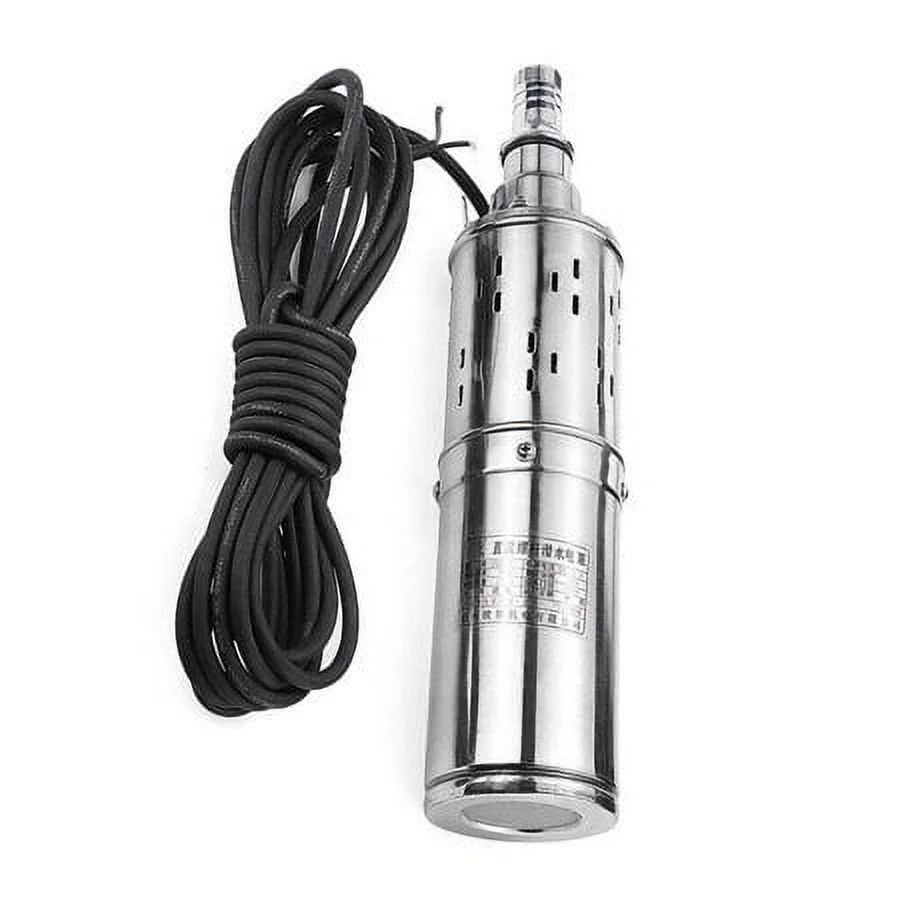 Pump Electric Deep Well Solar Submersible Water Pump DC12V Farm Ranch Well Water Pump DC Solar Deep Well Hole Power Water Pump Stainless Farm Submersible Power Pump Submersible Deep Well Water Pump