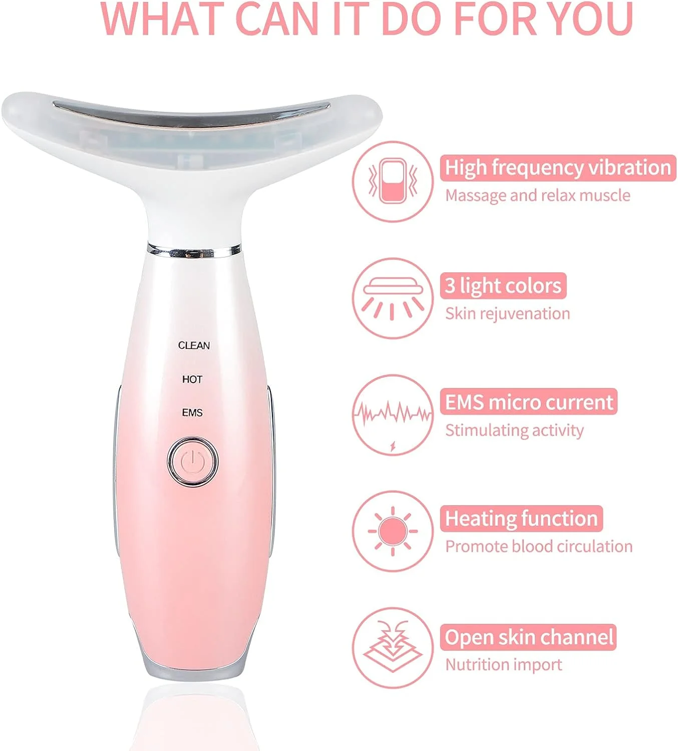 Led Therapy Facial Neck Lifting Messager, Face Lifting Device Red Light Therapy Face Massager Electric 3 Modes High Frequency Vibration  Heating Wrinkle Remove Anti-Aging