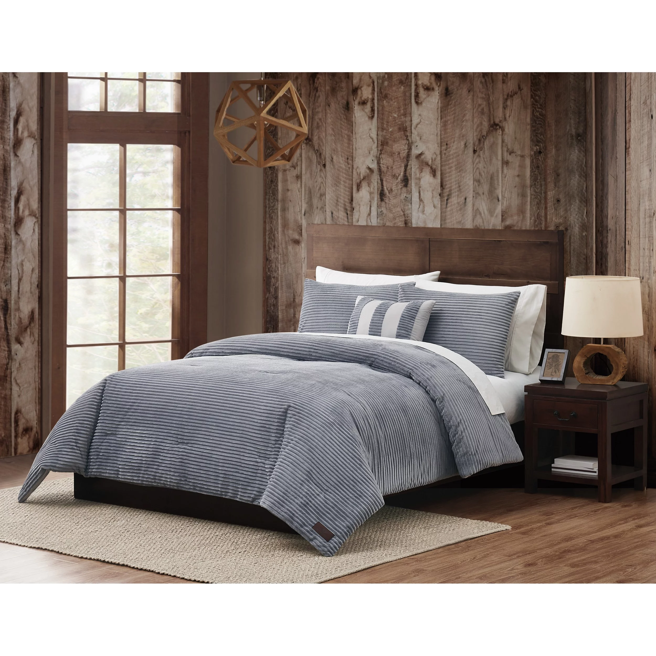 Mossy Oak Nativ Living Corduroy Charcoal Gray 4-Piece Full/Queen Comforter Set