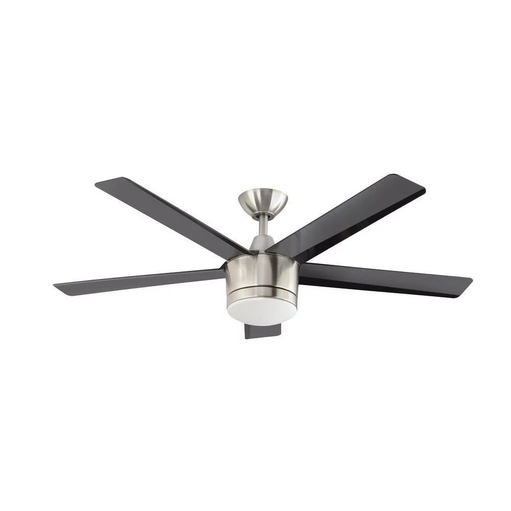 Merwry 52 in. Brushed Nickel LED Indoor Ceiling Fan
