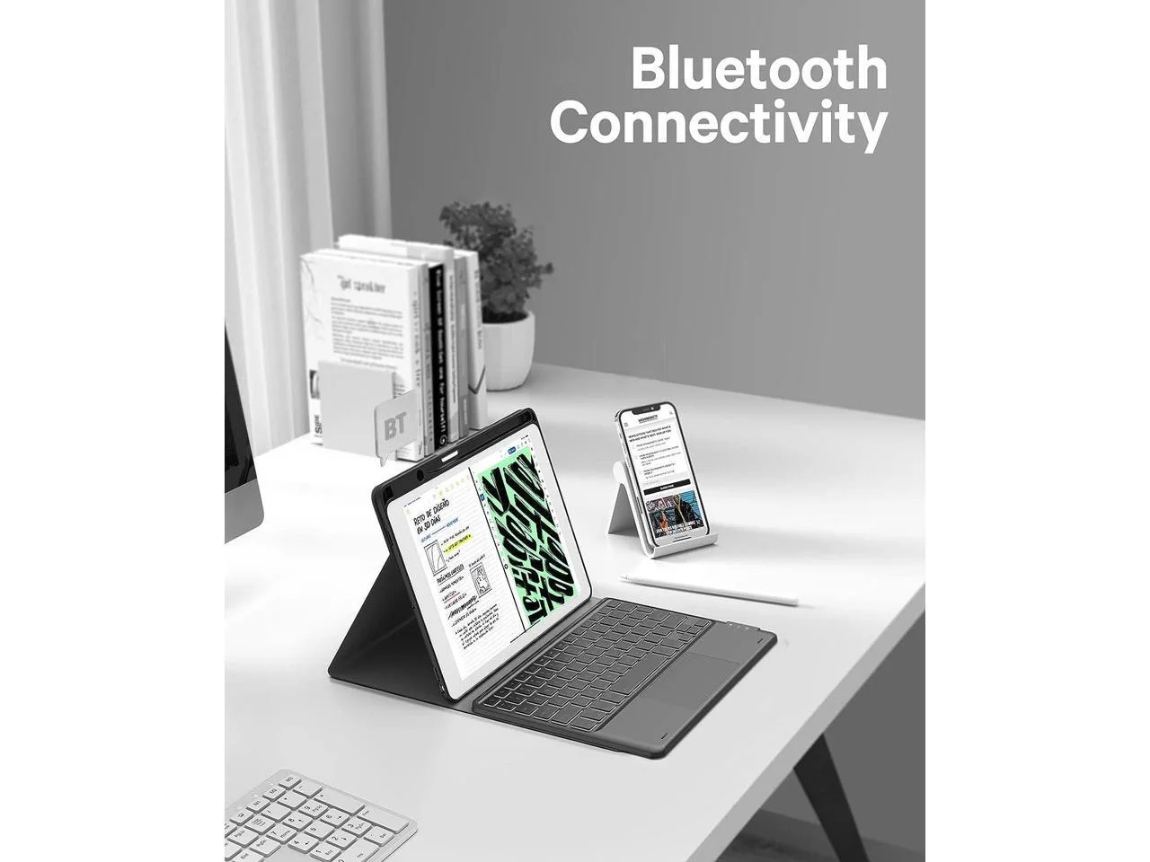 Touchpad Keyboard Case for iPad 10th Generation 10.9 inch 2022 A2696 A2757 A2777 Smart Stand Cover with Detachable Wireless Magnetic Keyboard, Pencil Holder