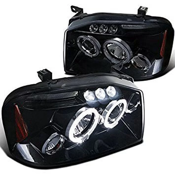 Spec-D Tuning 2LHP-FRO01G-TM For Nissan Frontier Glossy Black Dual Halo LED Projector Headlights