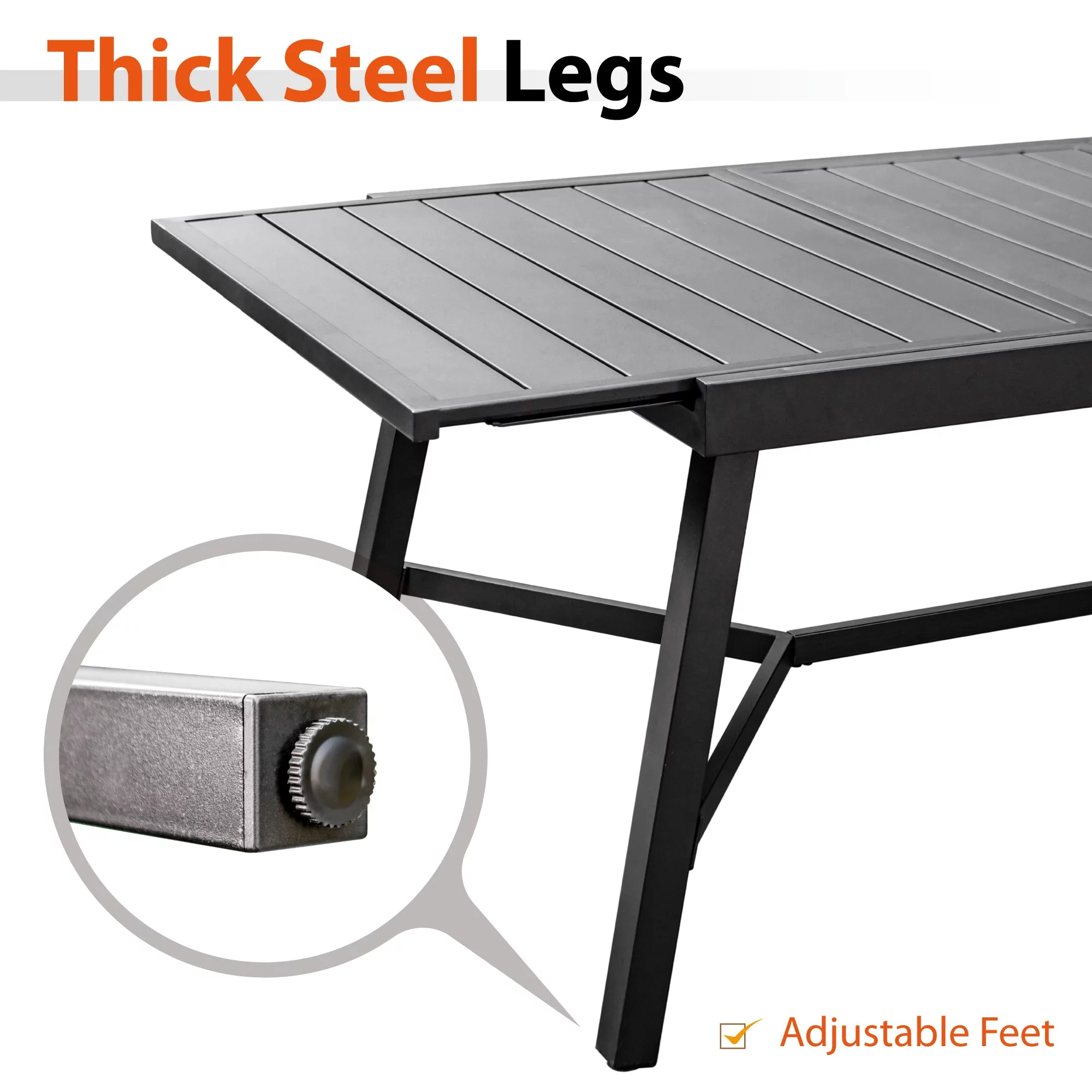 Sophia & William 9 Pieces Metal Patio Dining Set Swivel Chairs and Extendable Table Set