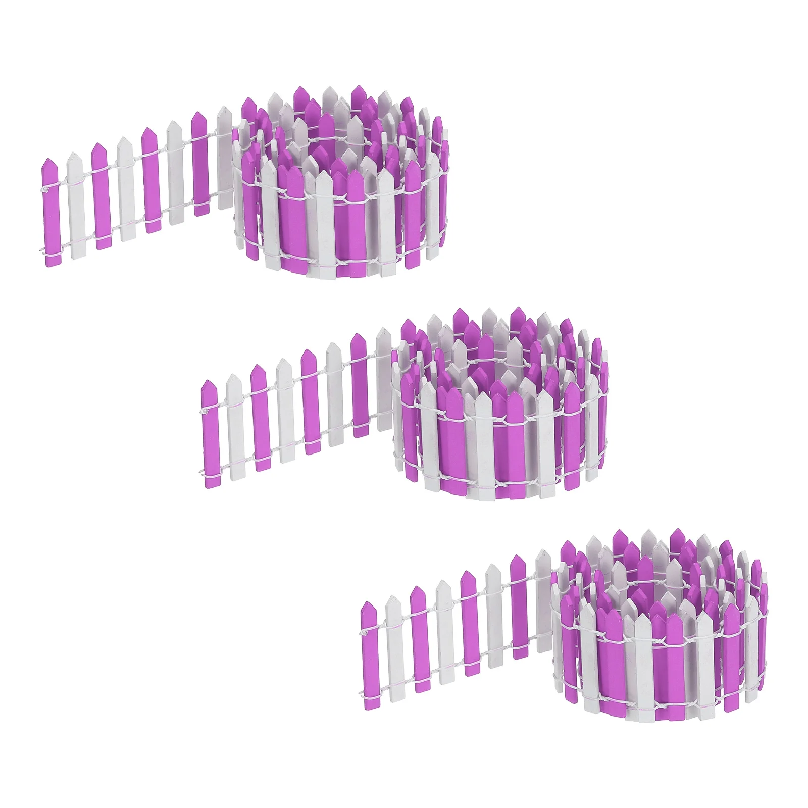 Uxcell 3pcs 35 Inch Miniature Garden Fence, Mini Ornament Wood Picket for Dollhouse Home Rose Red/White