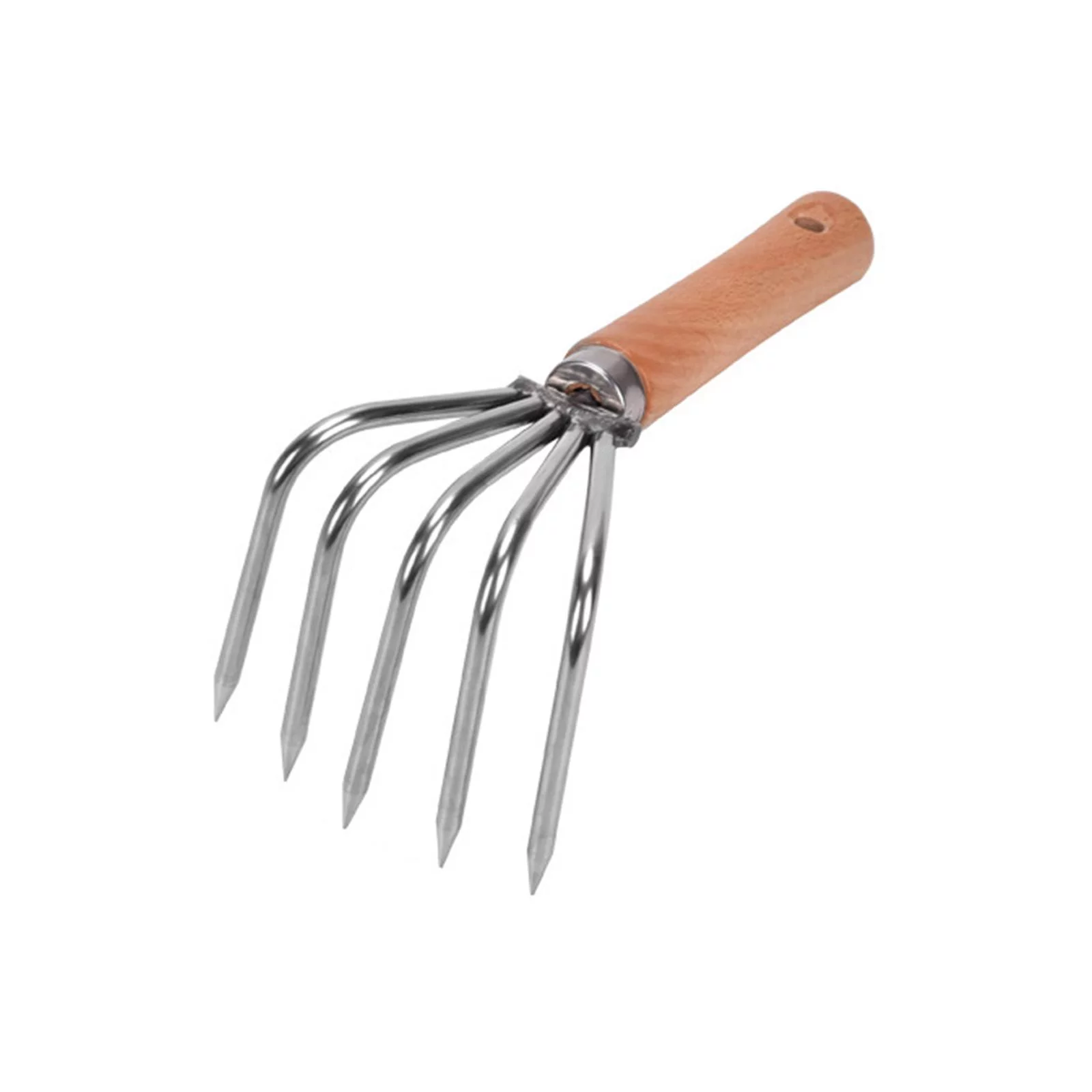 Garden Hand Rake Soil Tiller Cultivating Loosening Soil Small Clamming Rake Portable Claw Gardening Tools Leaf Rake for Yard Work Bonsai , Short Handle 5